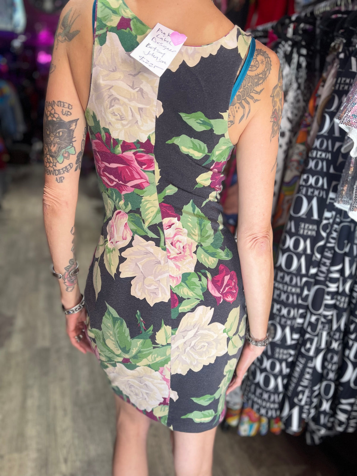 Vintage 80s Punk Label Floral Betsey Johnson Dress - Spark Pretty
