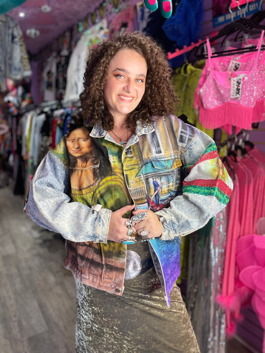 Vintage 80s/90s Italy Theme Jean Jacket