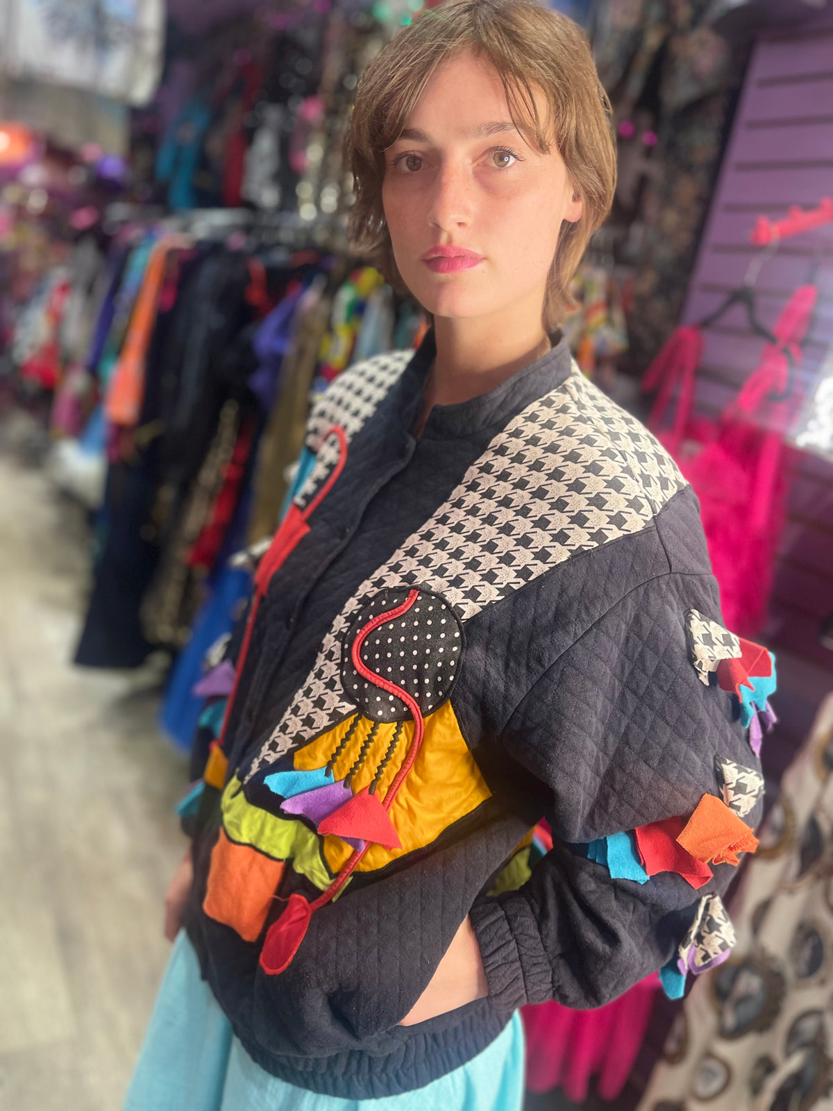 Vintage 90s Mixed Shapes Quilted Jacket