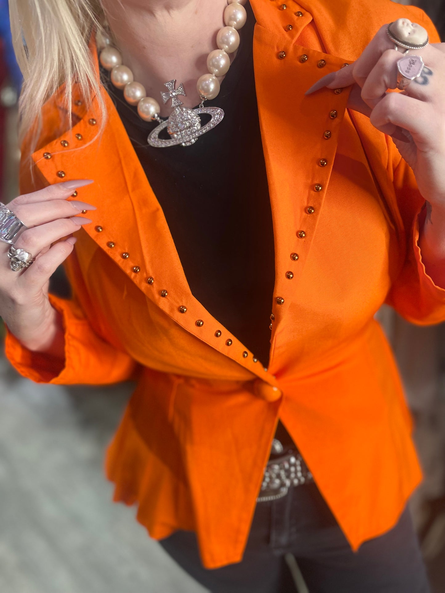 Vintage 90s Neon Orange Blazer