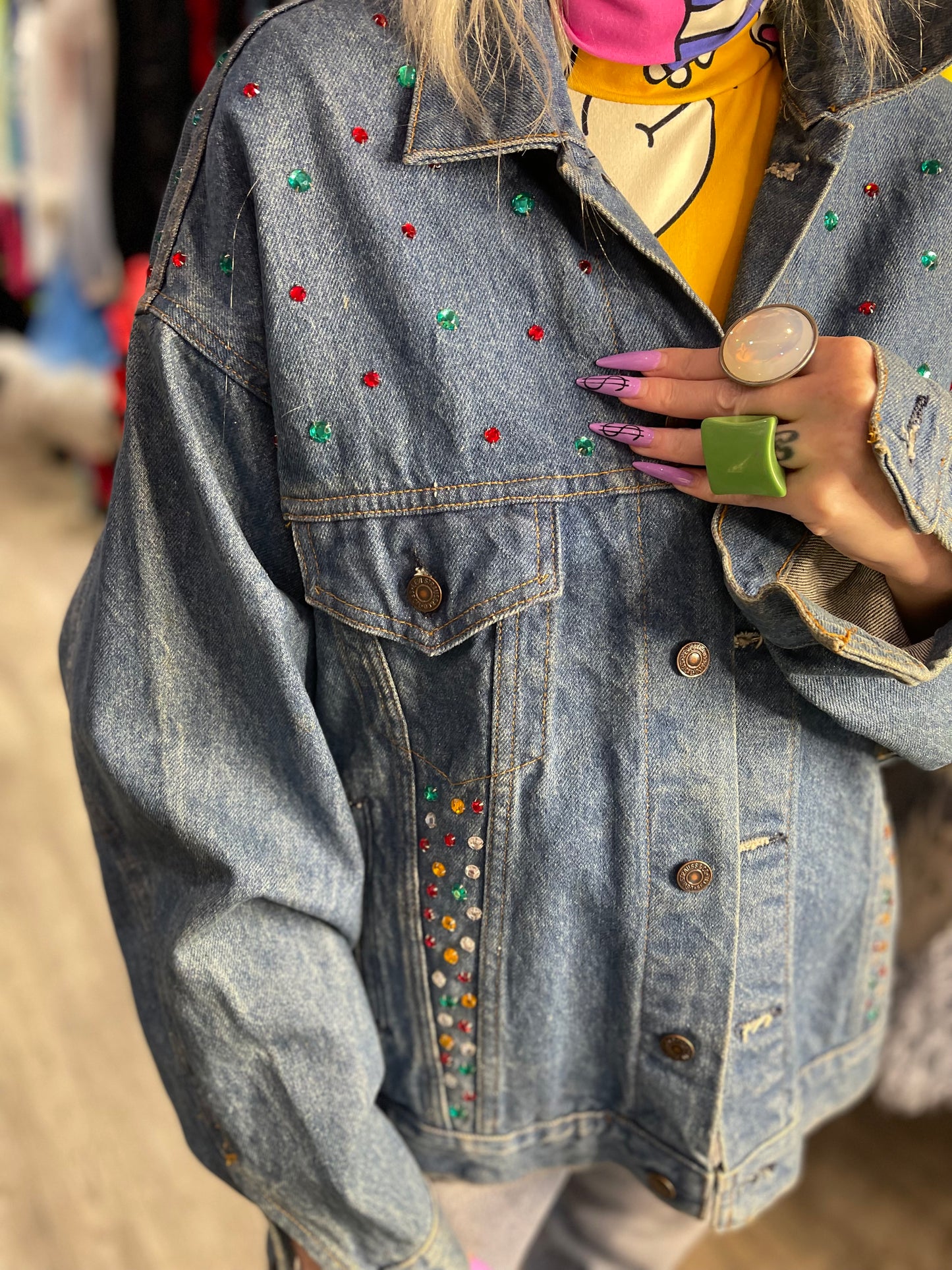 Vintage 80s Painted New York Jean Jacket