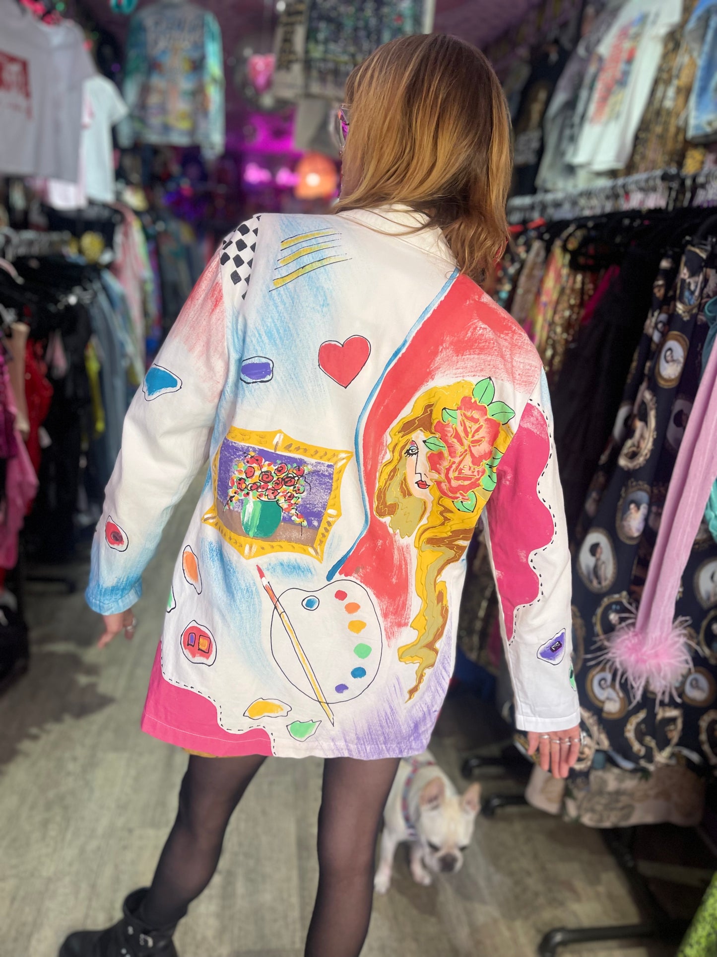 Vintage 90s Painted and Bedazzled Blazer - Spark Pretty