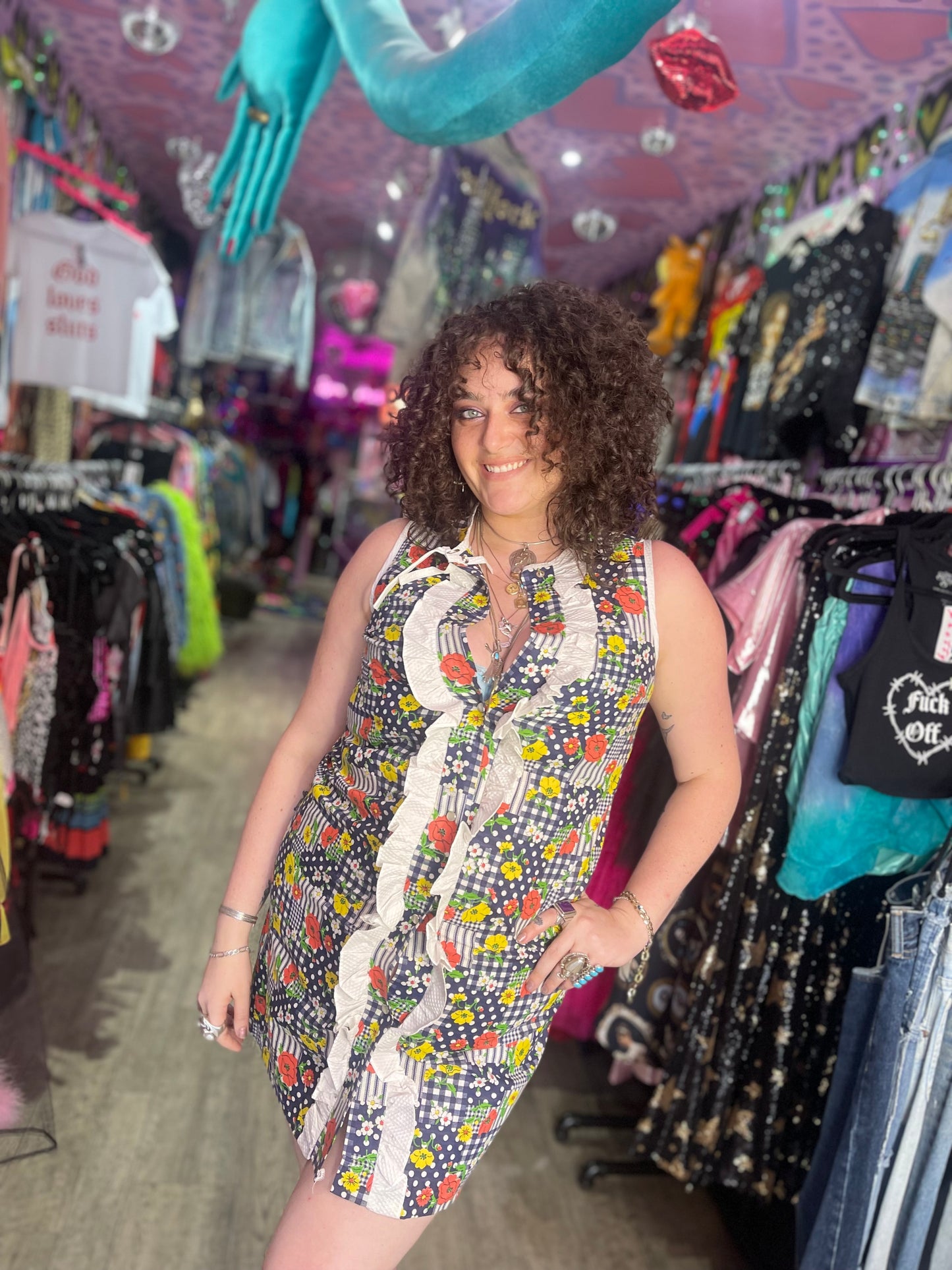Vintage 70s Floral Shift Dress - Spark Pretty