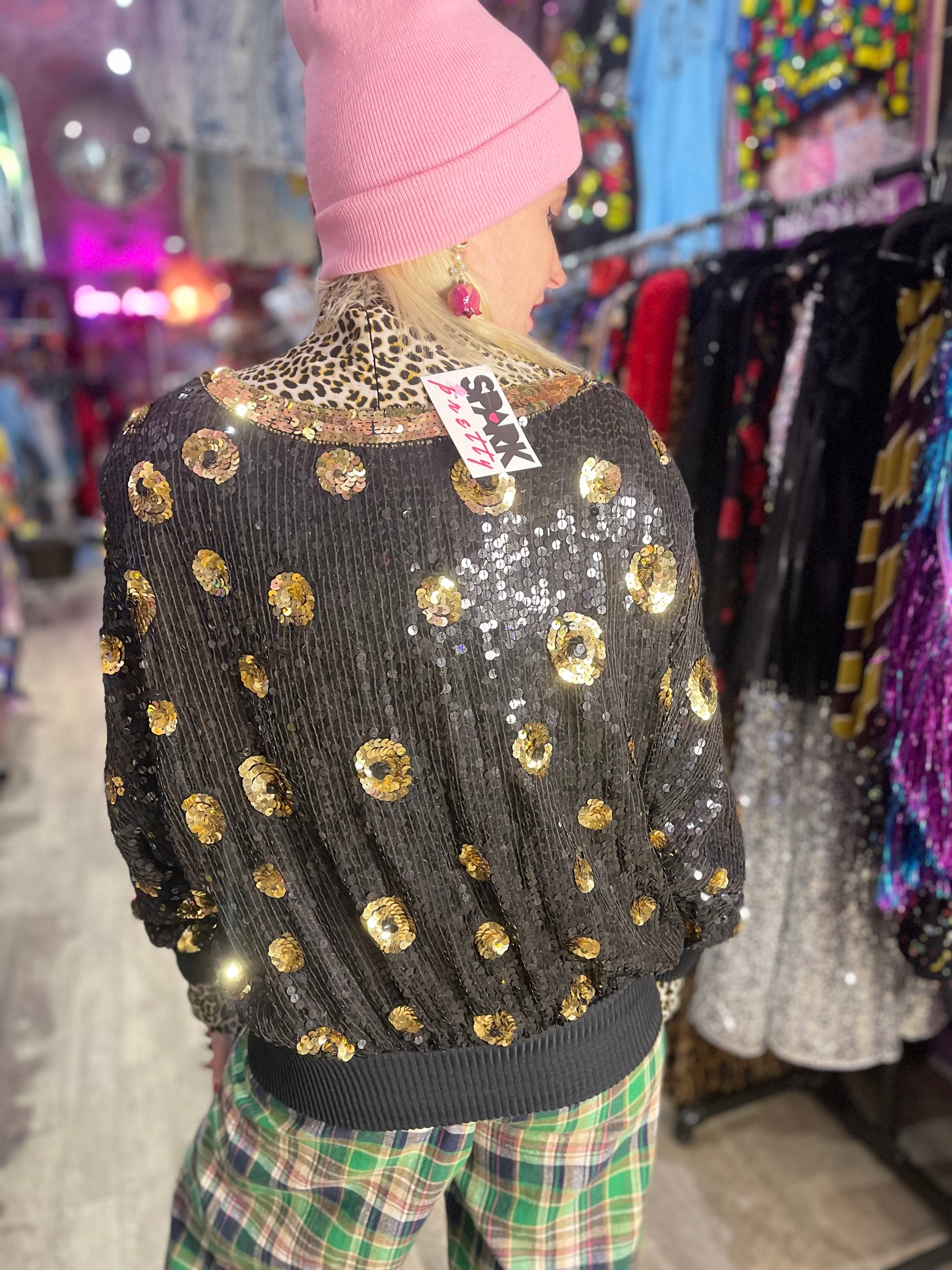 Vintage 80s Sequin Tiger Blouse - Spark Pretty