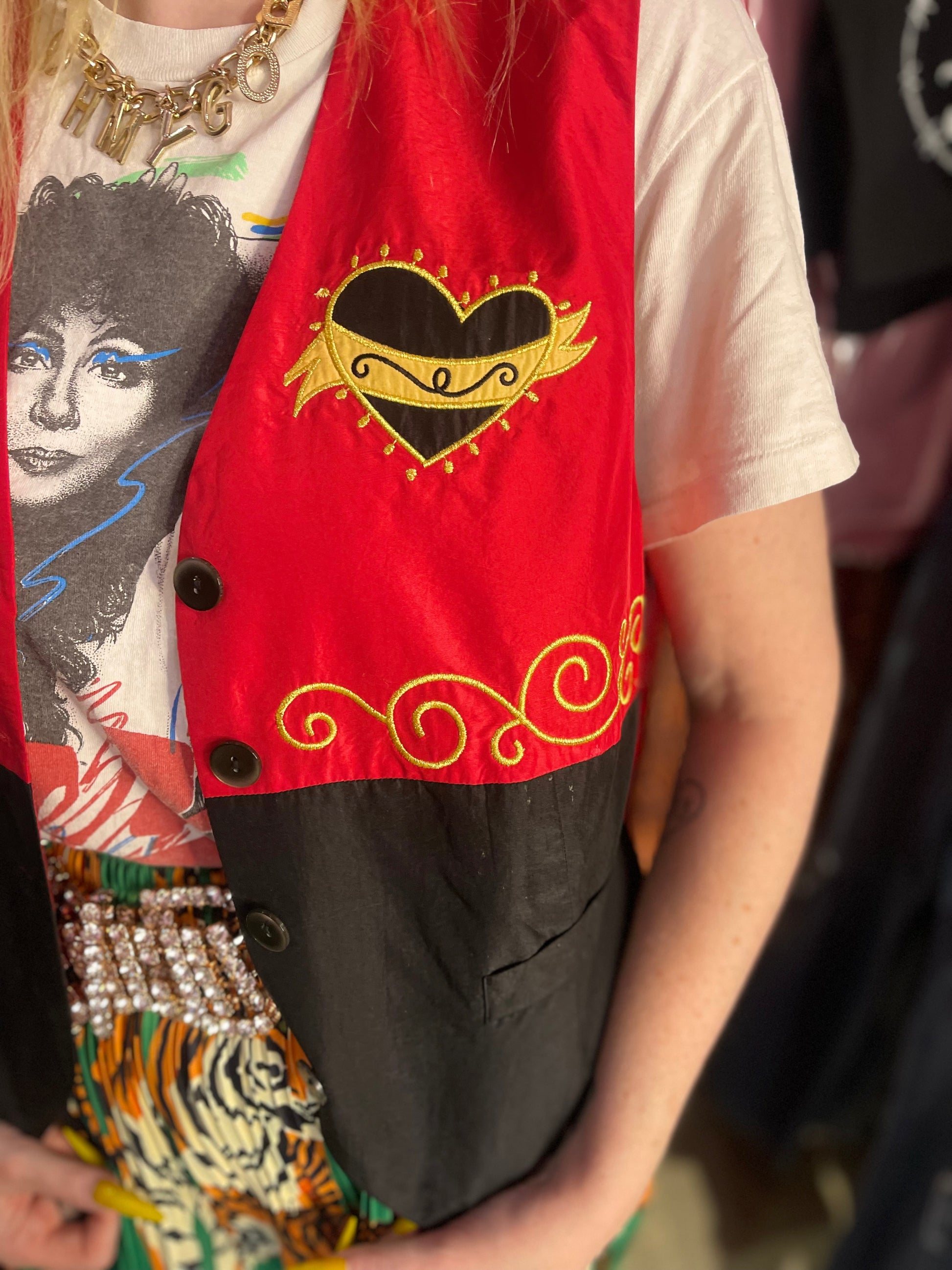 Vintage 90s Red and Black Vest - Spark Pretty