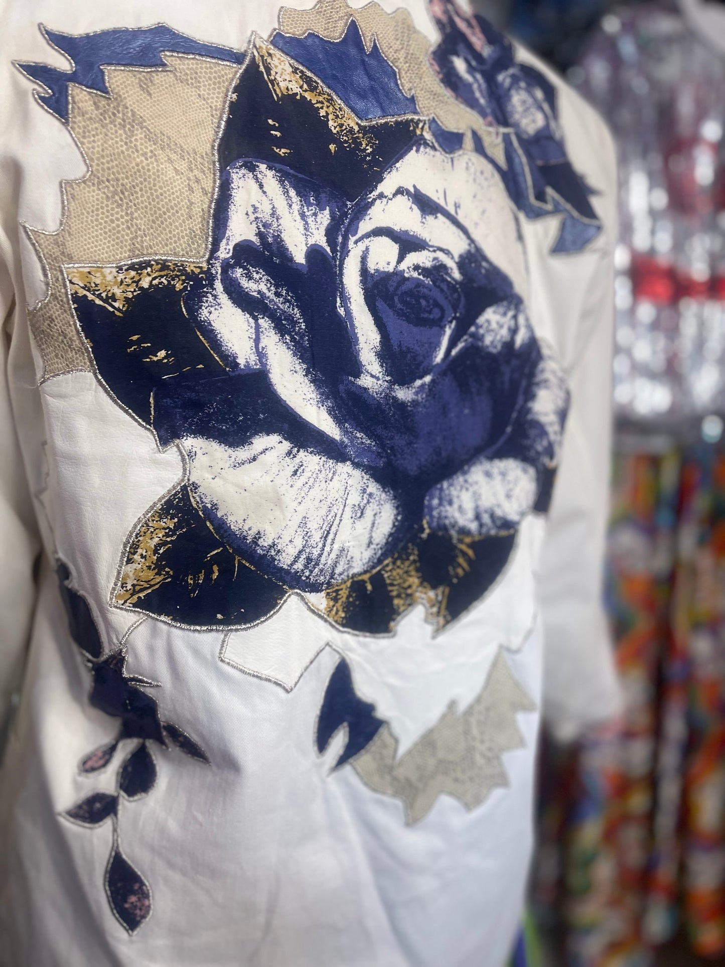 Vintage 90s Blue Rose Blazer