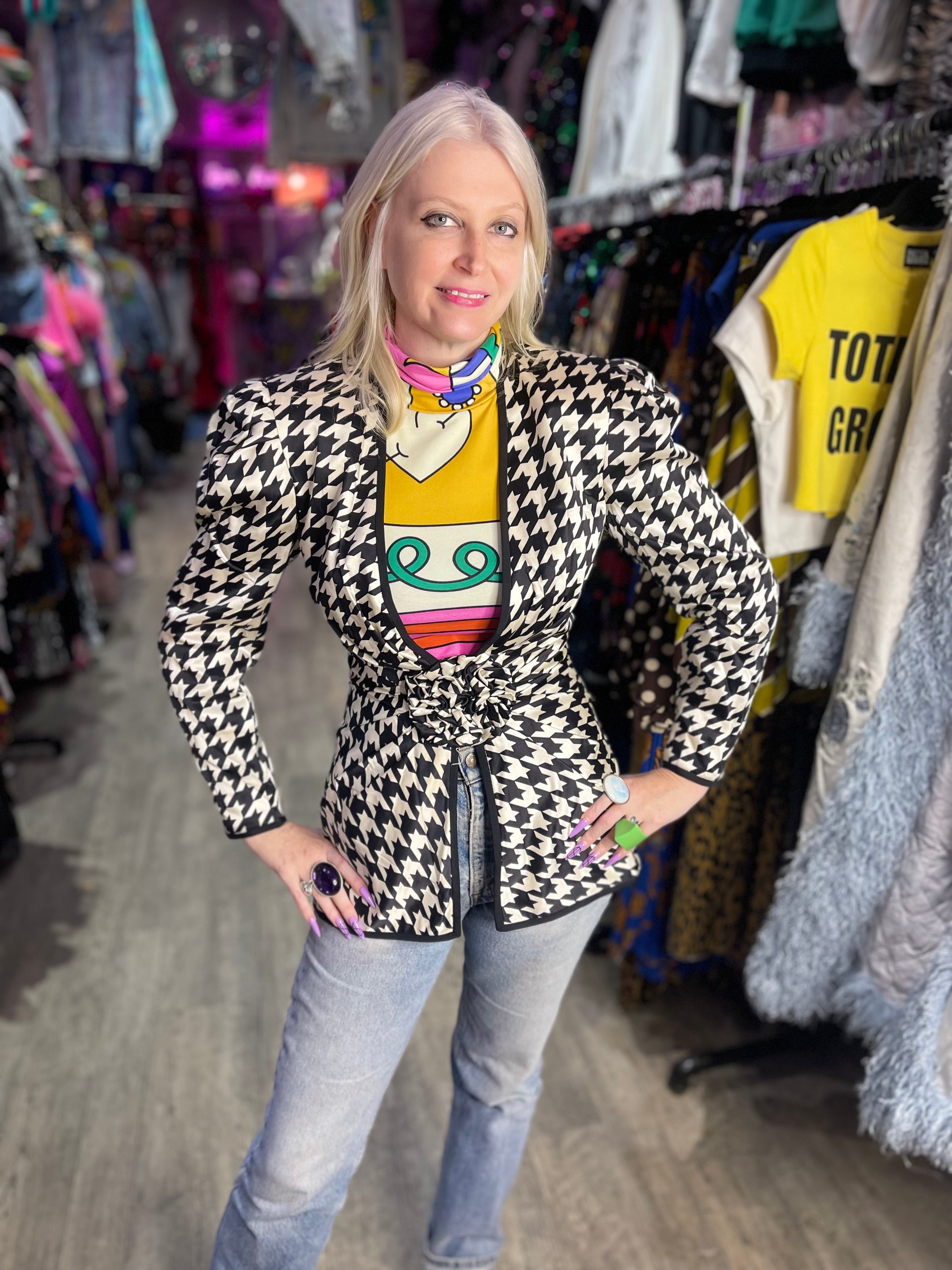 vintage houndstooth blazer