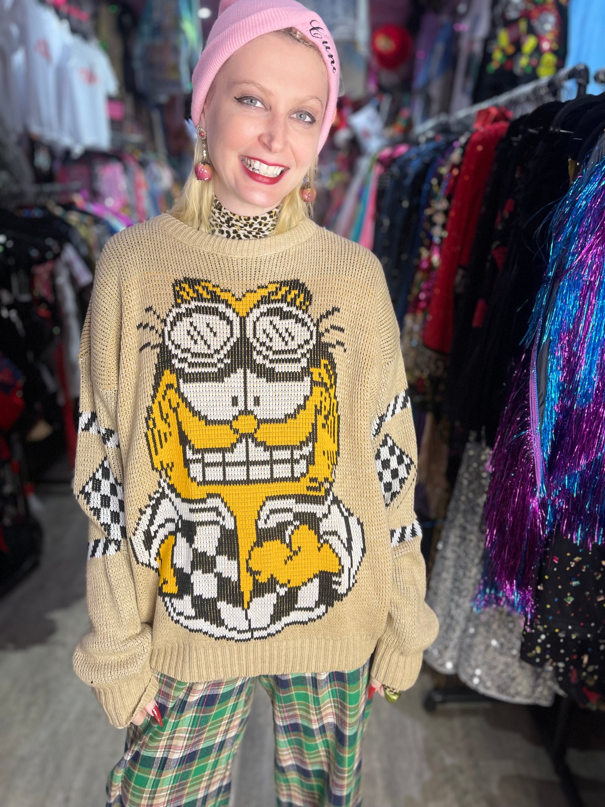 Vintage 80s Garfield Sweater - Spark Pretty