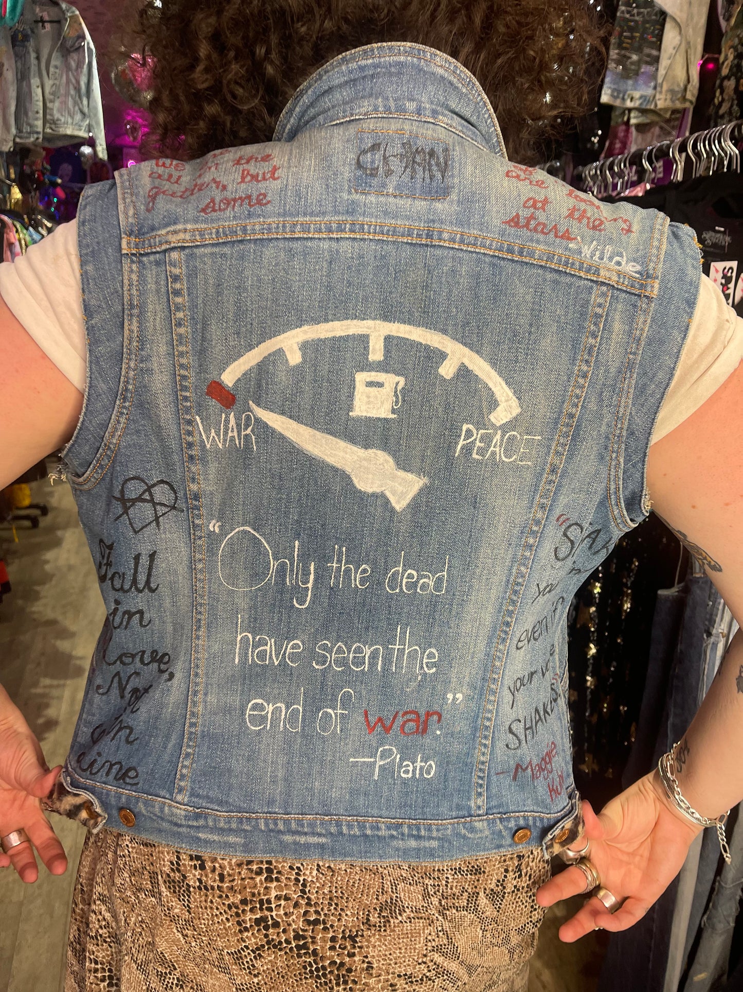 Vintage 90s Customized Punk Feminist Vest - Spark Pretty