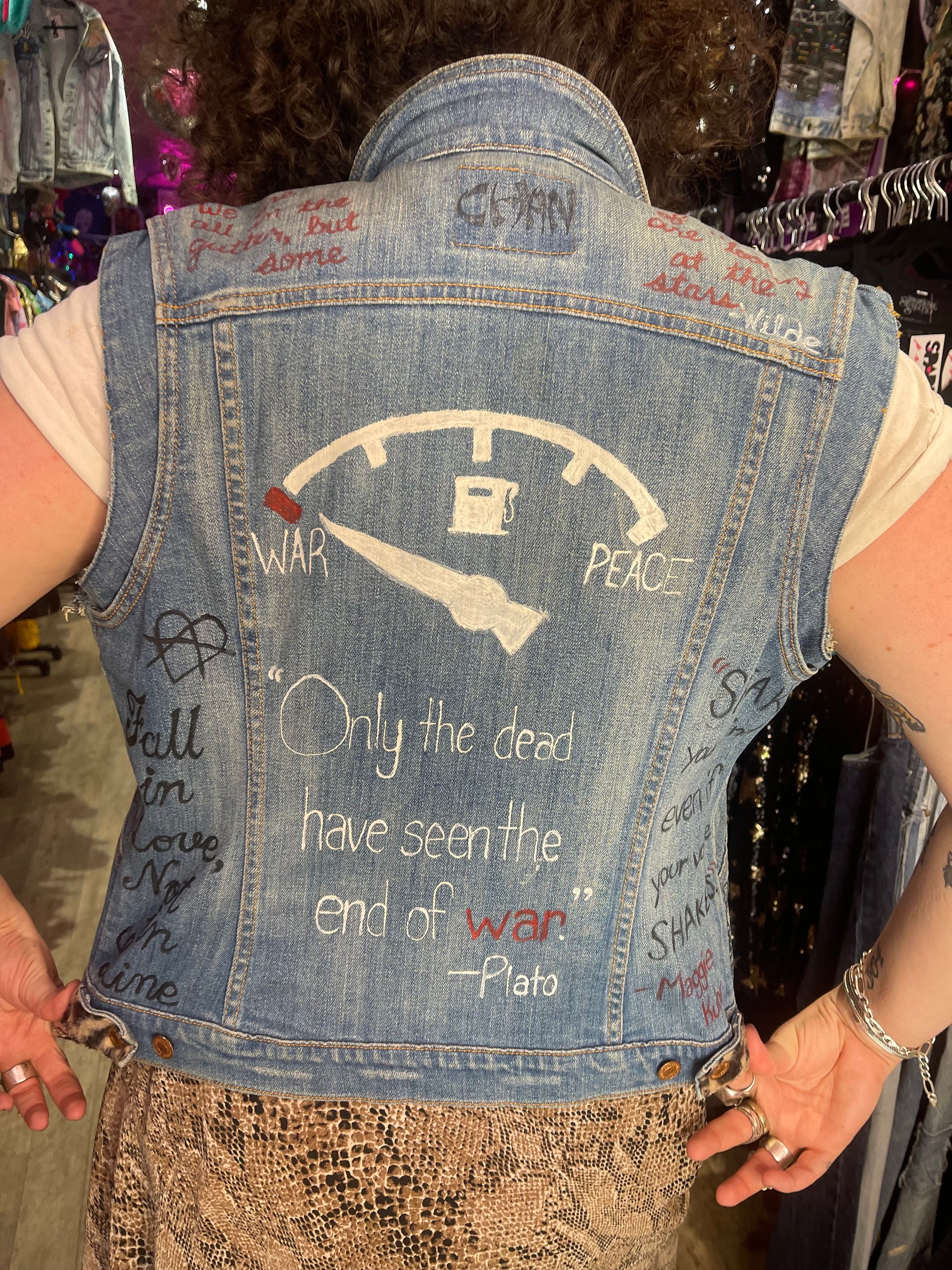 Vintage 90s Customized Punk Feminist Vest - Spark Pretty