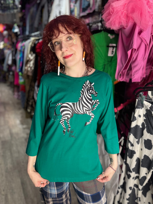 Vintage 90s Bob Mackie Zebra Top