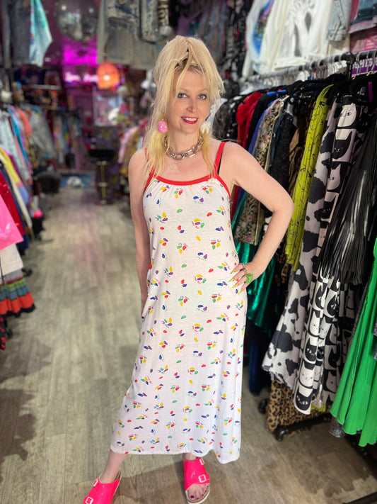 Vintage 80s Jelly Bean Maxi Dress