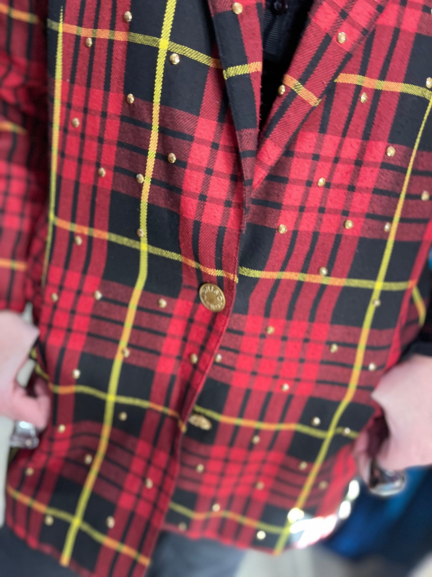 Vintage 90s Red Plaid Blazer