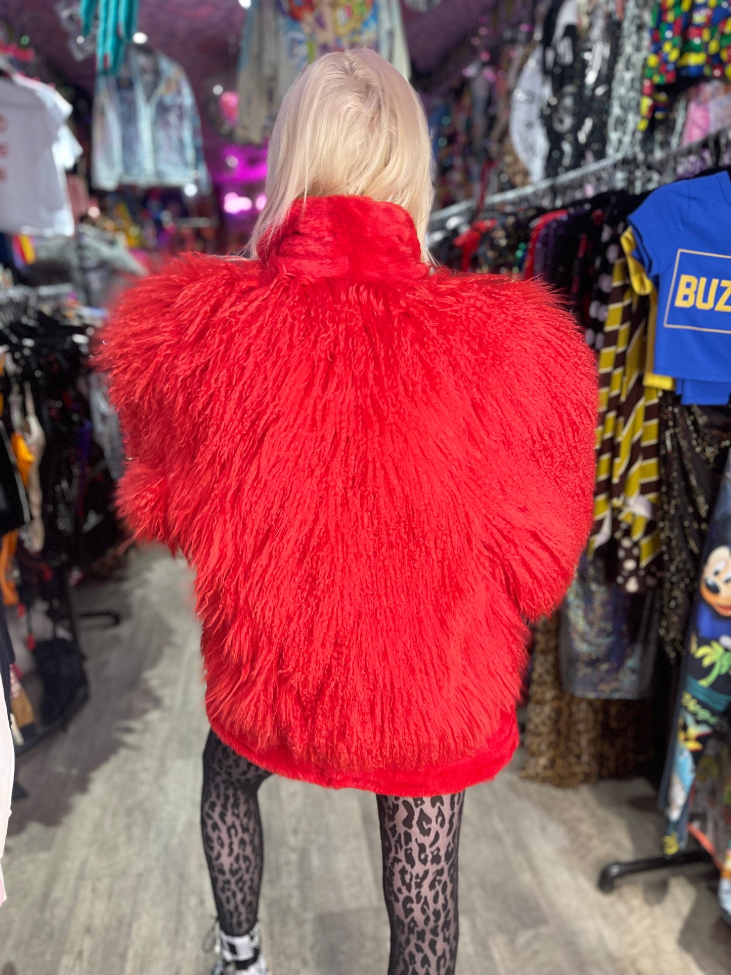 Y2K Red Mongolian Coat - Spark Pretty