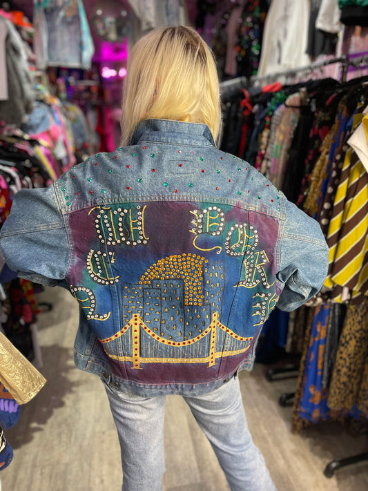 Vintage 80s Painted New York Jean Jacket