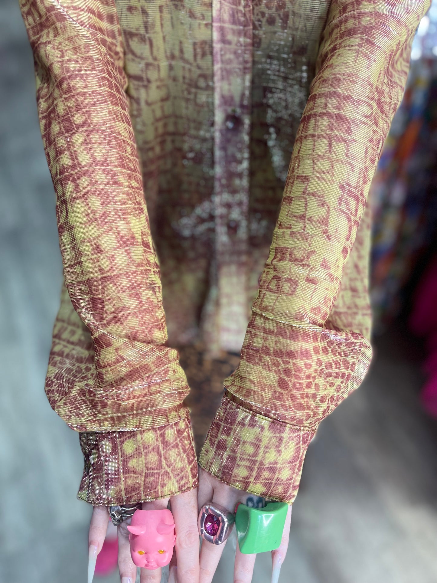 Vintage 90s Semi Sheer Rave Shirt