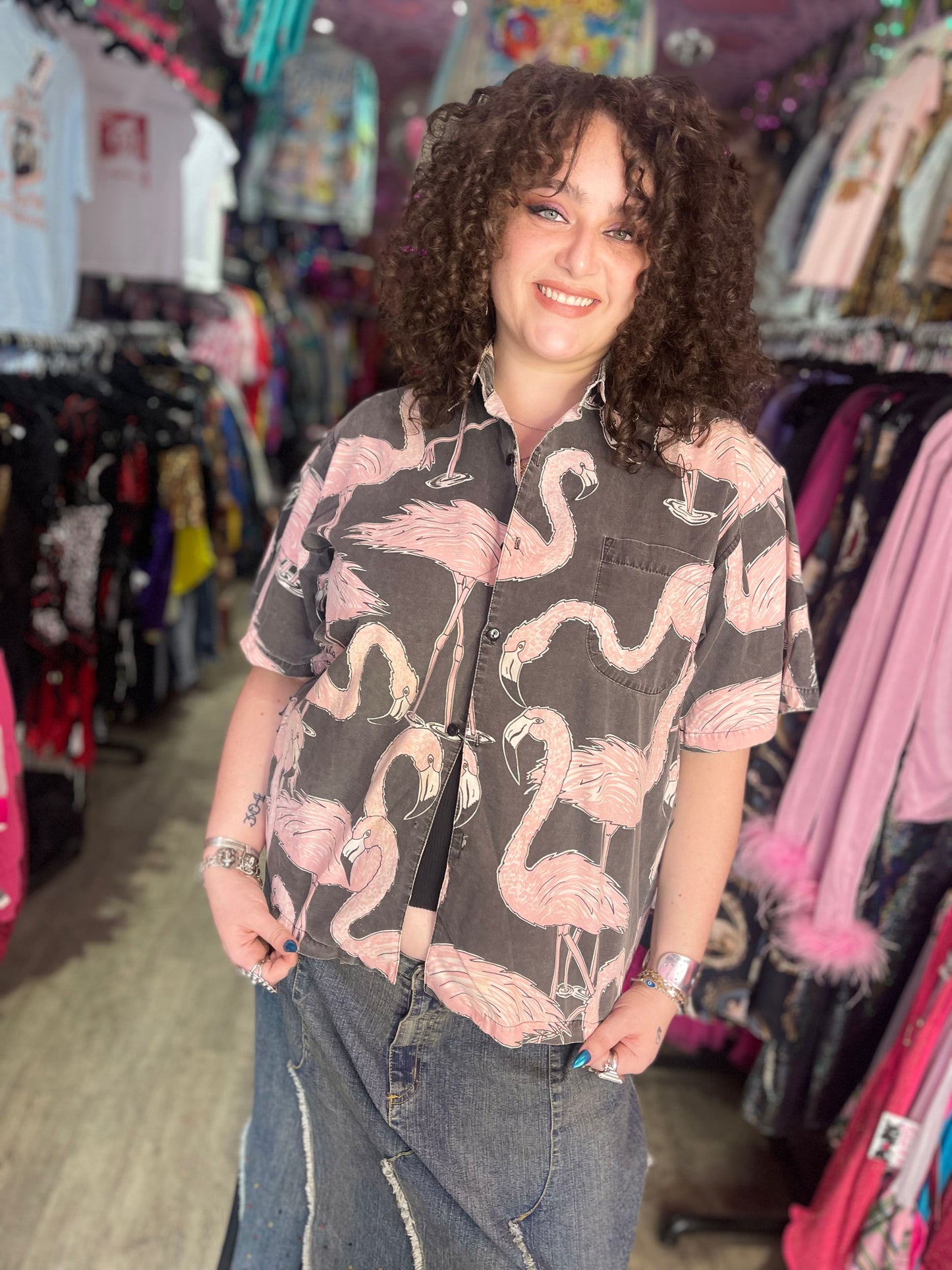 Vintage 80s Flamingo Shirt - Spark Pretty