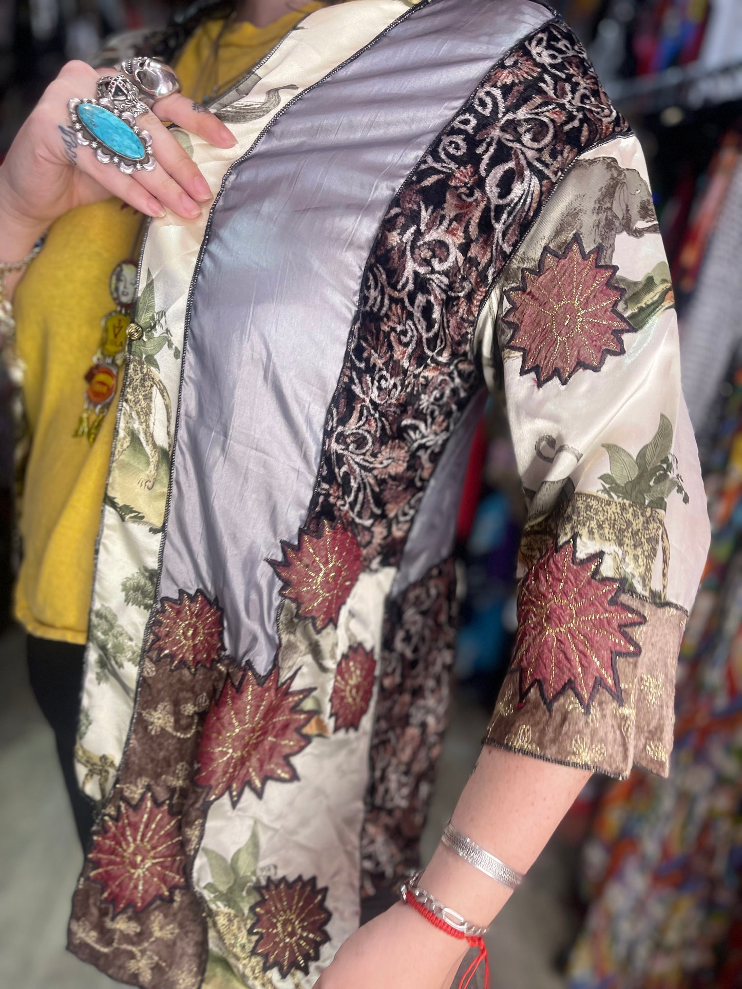 Vintage 90s Mix Printed Patchwork Kimono Jacket