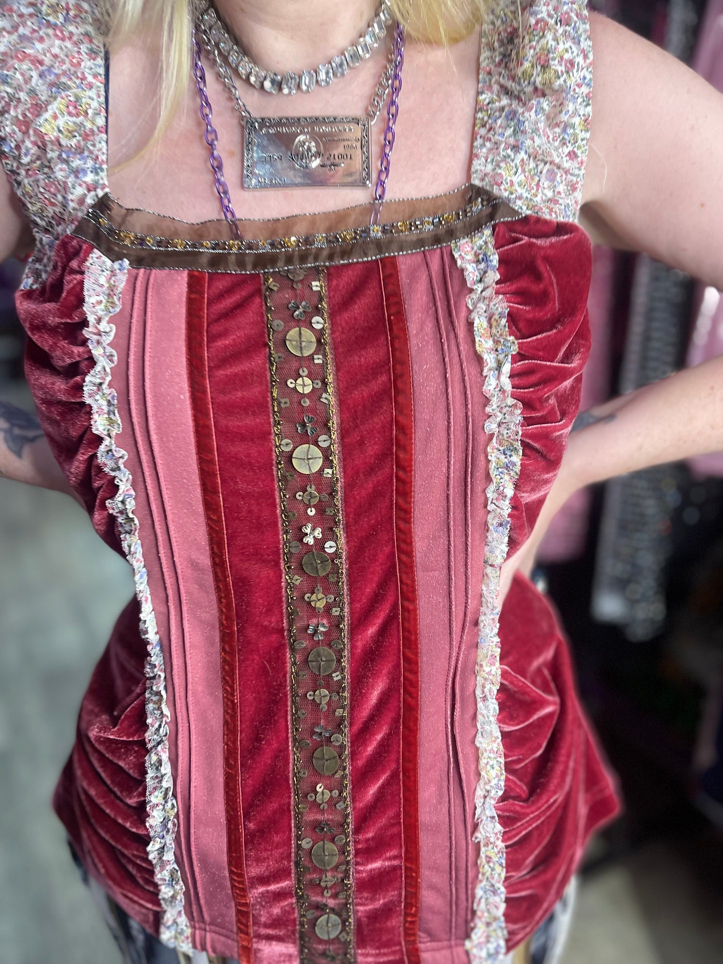 Vintage Y2K Romantic Velvety Top