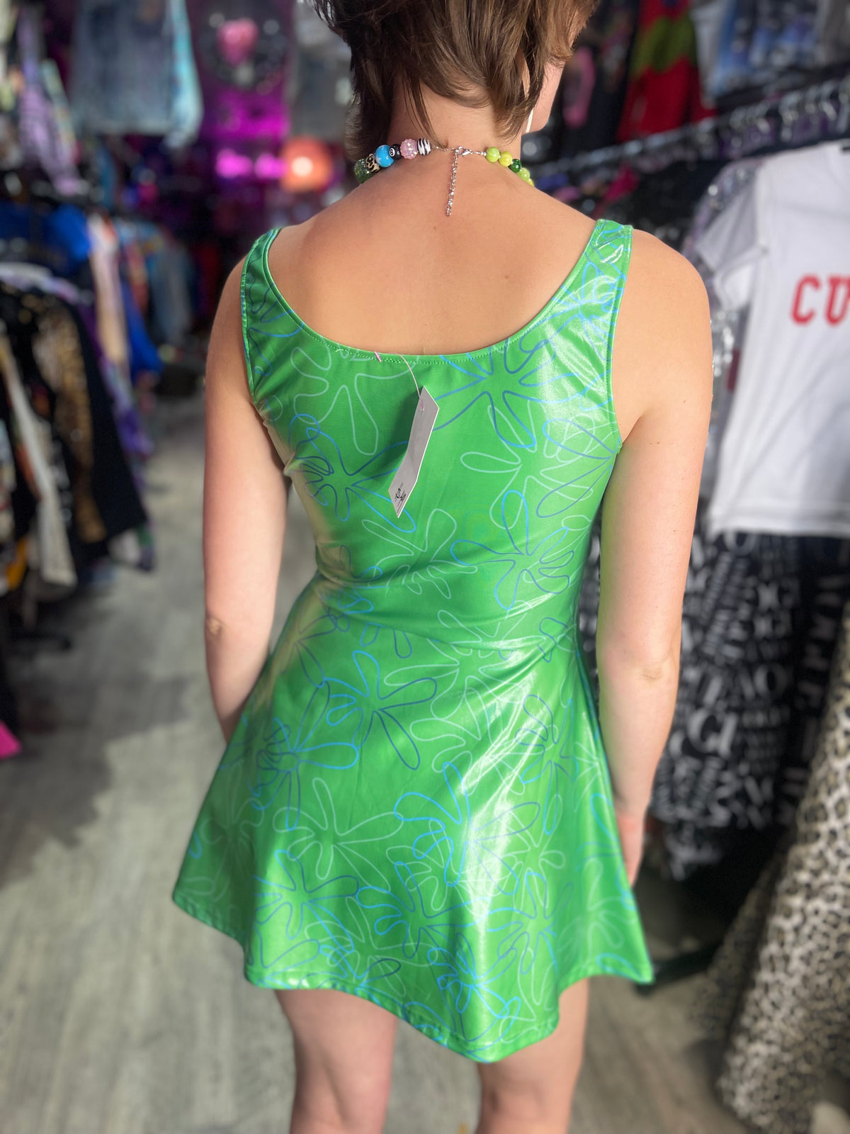 Vintage Y2K Green Skater Dress - Spark Pretty