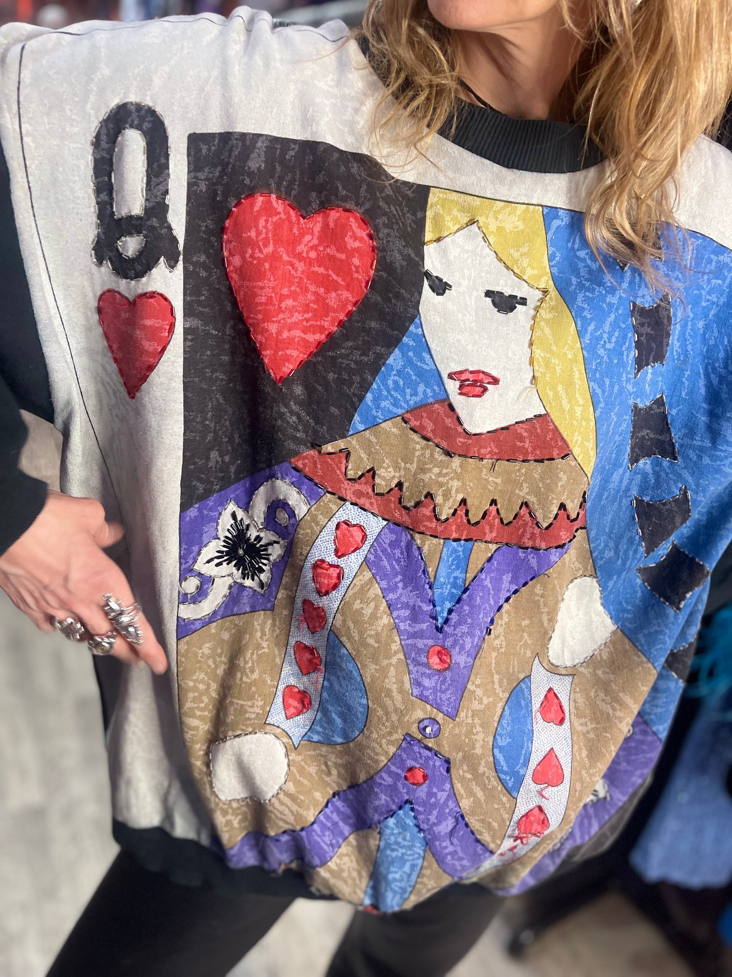 Vintage 90s Queen of Hearts Sweatshirt