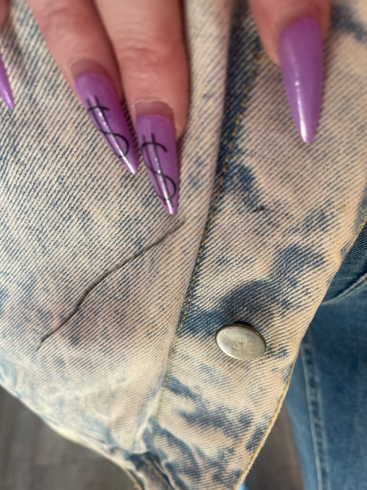 Vintage 80s Painted and Bedazzled New York Jean Jacket