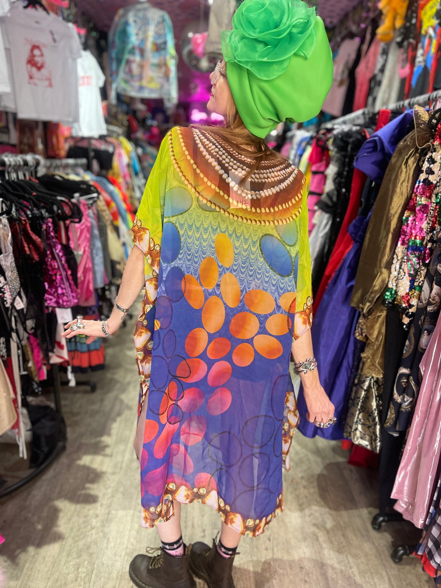 Vintage Y2K Colorful Sheer Jeweled Caftan