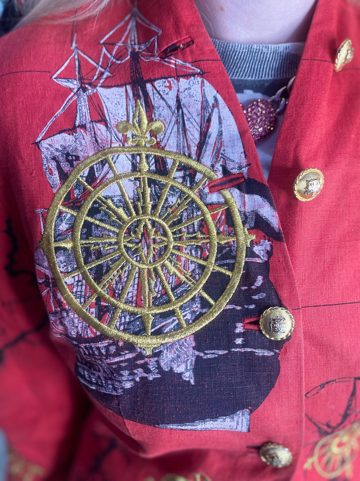 Vintage 90s Nautical Cropped Jacket