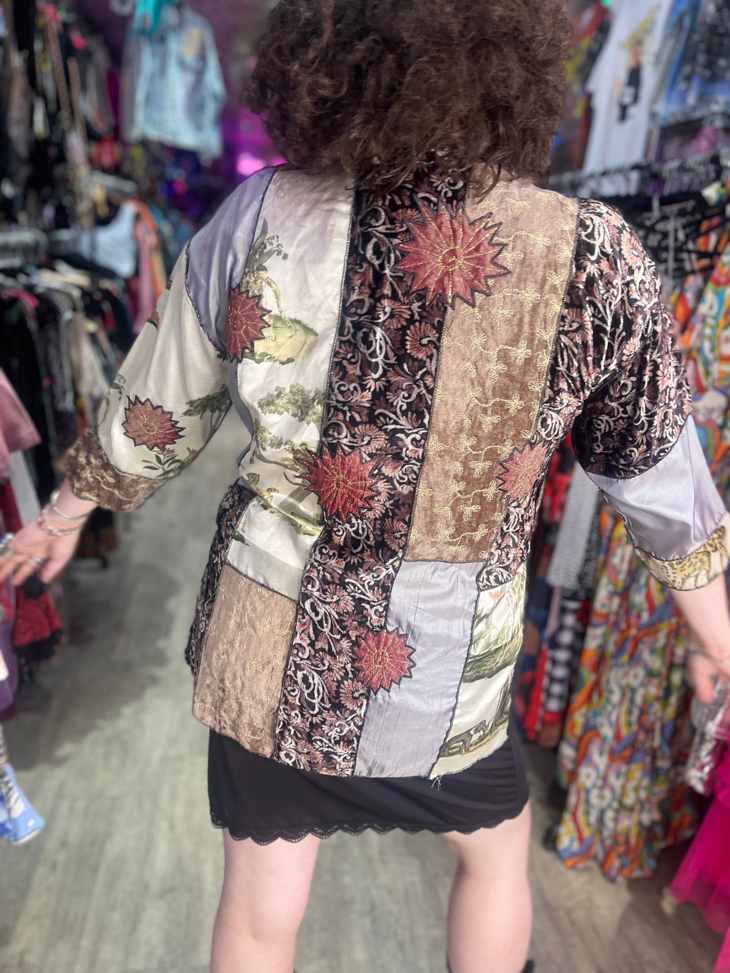 Vintage 90s Mix Printed Patchwork Kimono Jacket