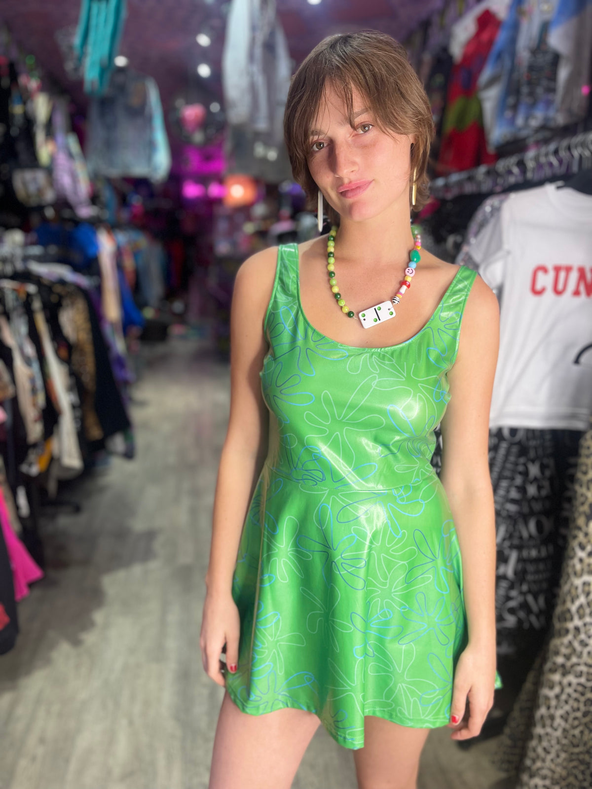 Vintage Y2K Green Skater Dress - Spark Pretty