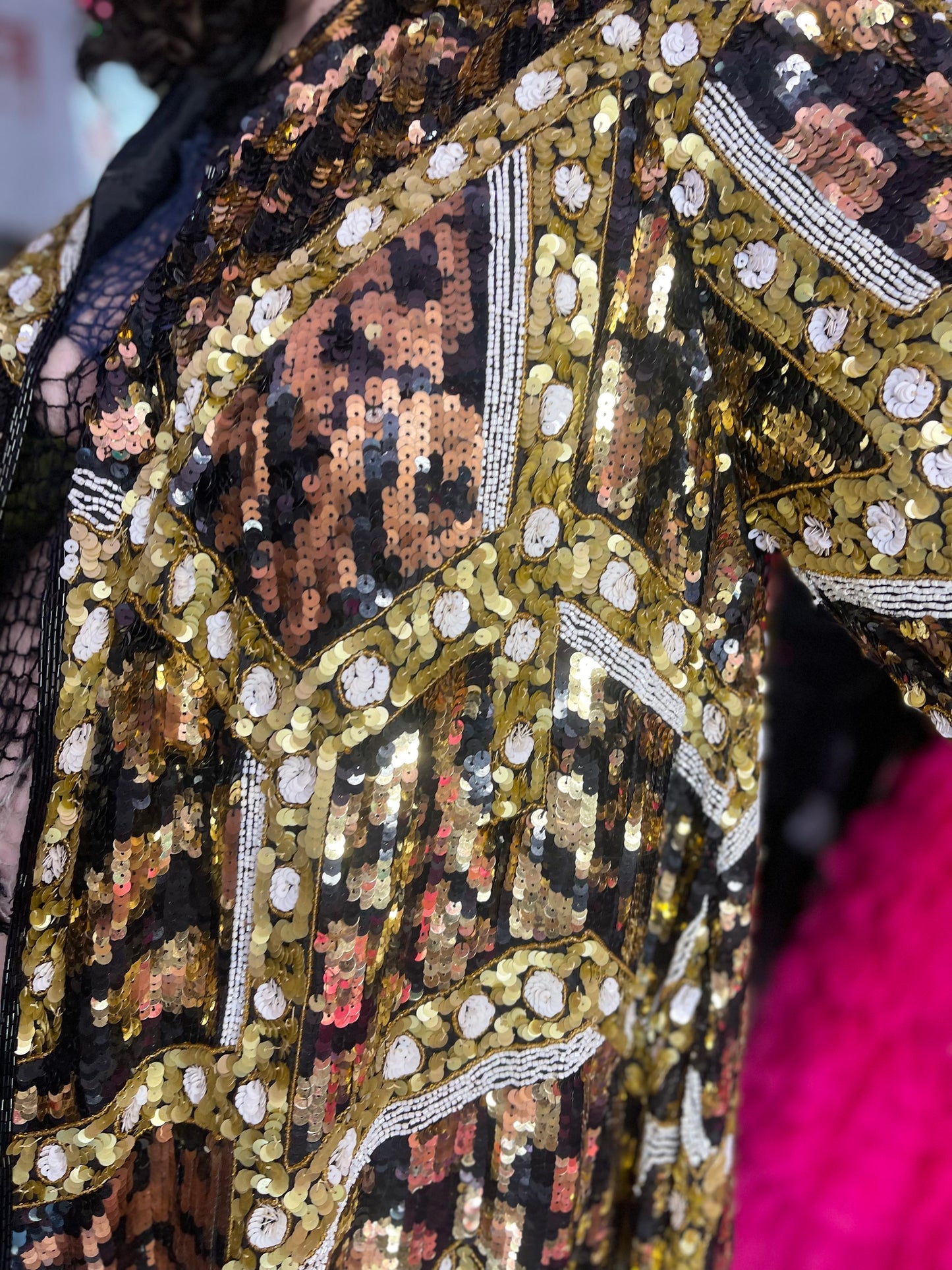 Vintage 80s Sequin Encrusted Gold Kimono Jacket - Spark Pretty