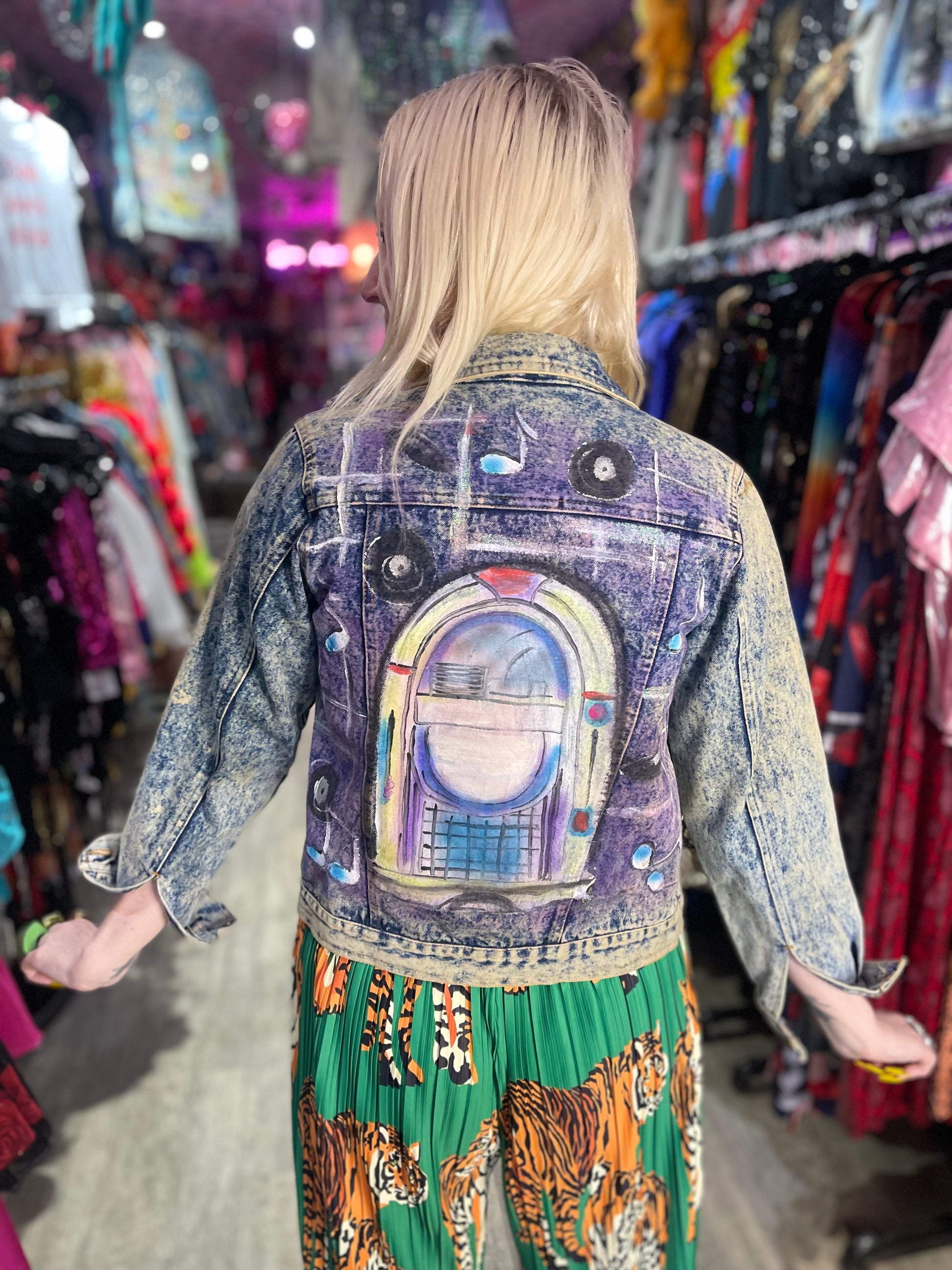 Vintage 80s Jukebox Jean Jacket - Spark Pretty