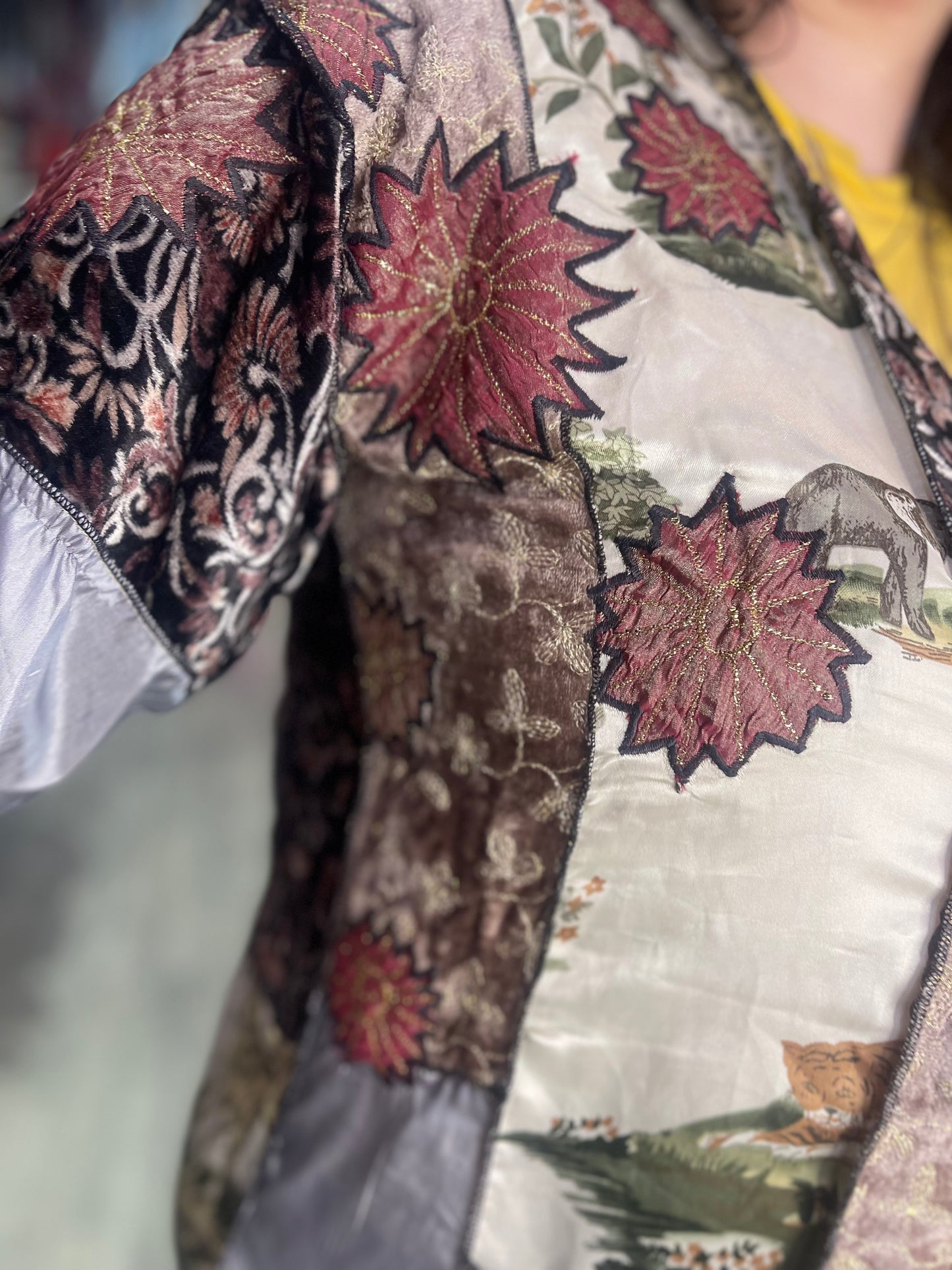 Vintage 90s Mix Printed Patchwork Kimono Jacket