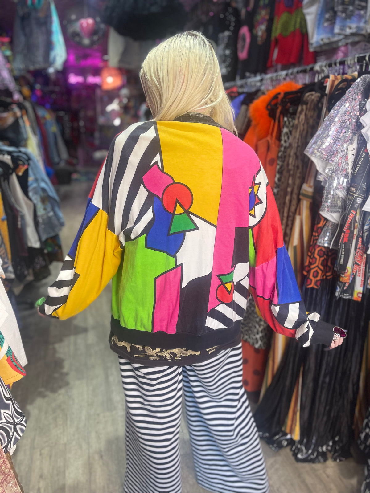 Vintage 90s Geometric Pop Art Jacket - Spark Pretty