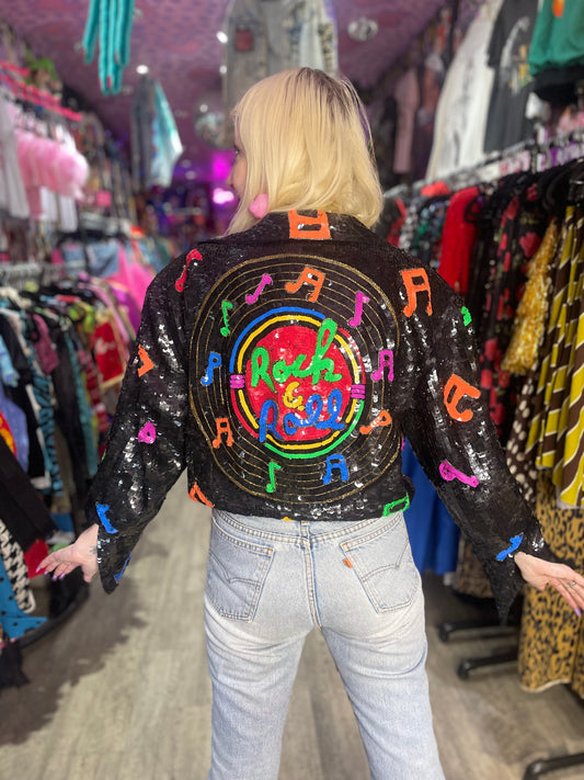 Vintage 90s Sequin Rock N Roll Jacket