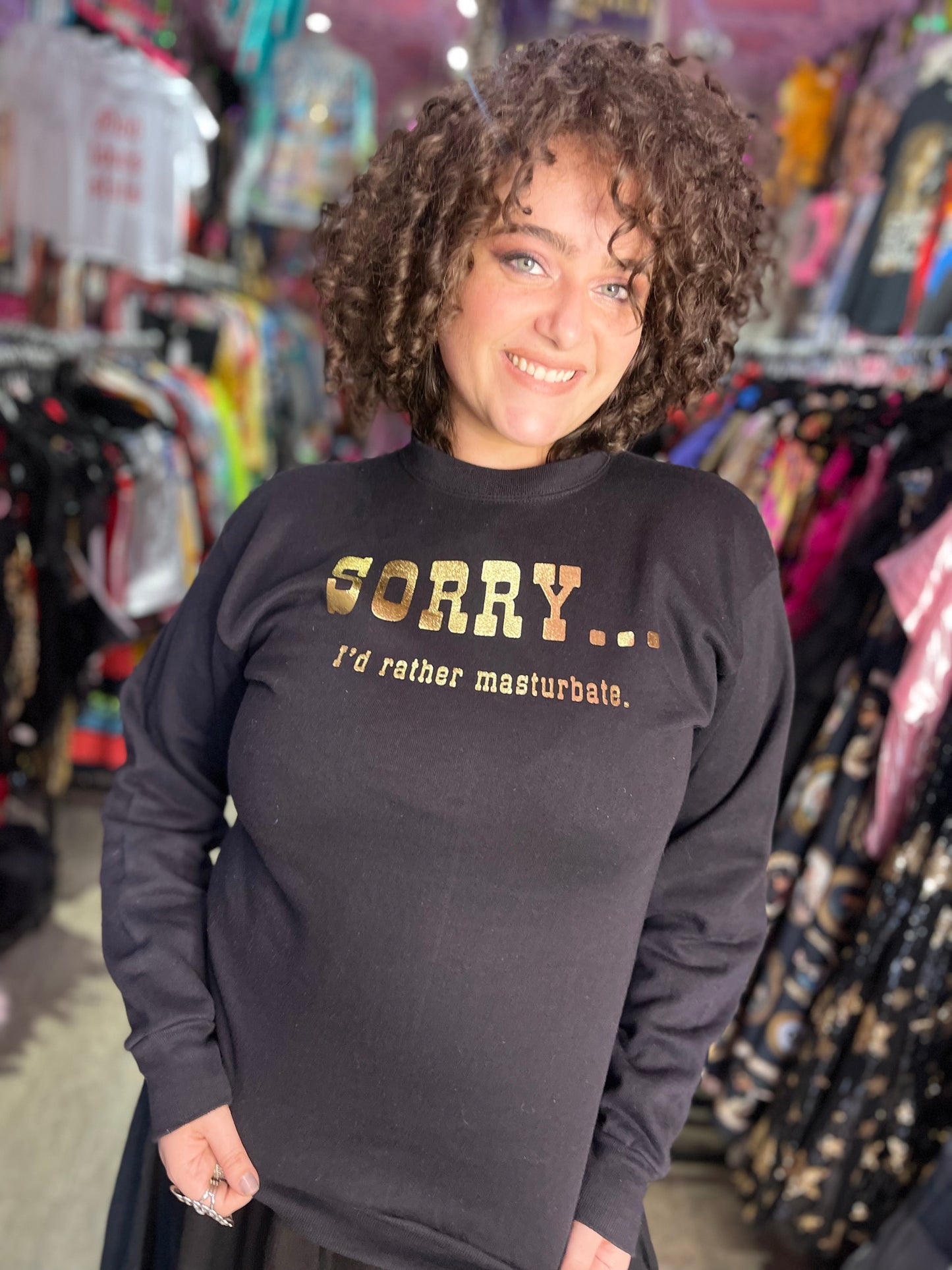 Vintage 80s Novelty I’d Rather Sweatshirt - Spark Pretty