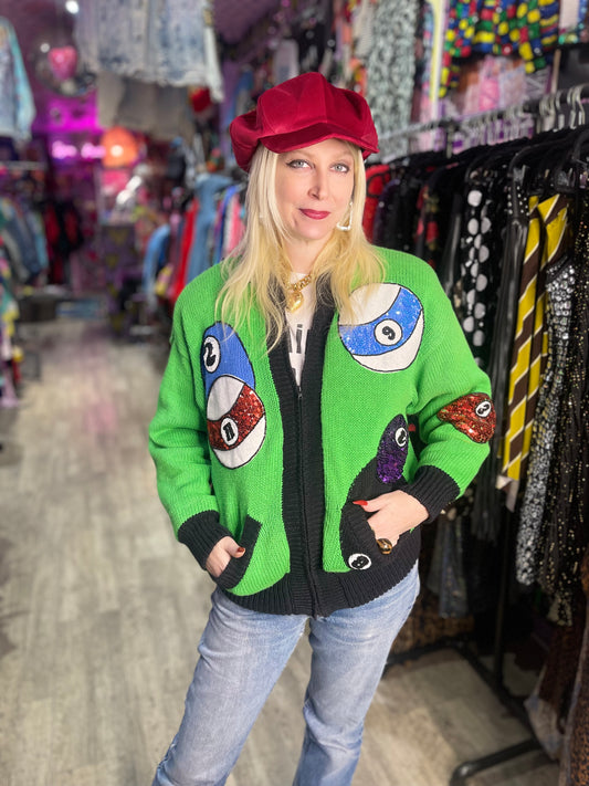 Vintage 90s Billiards Sweater Jacket - Spark Pretty