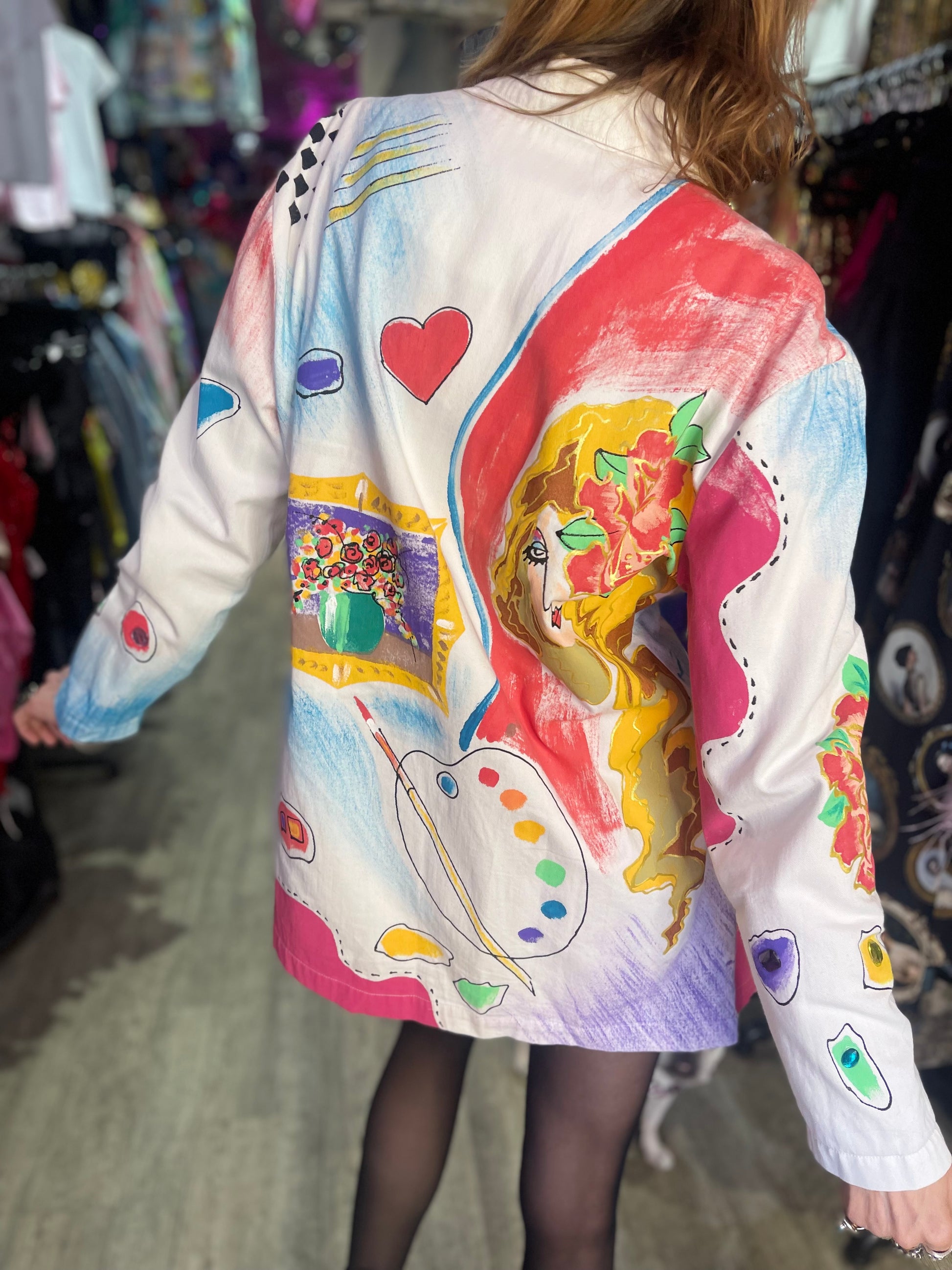 Vintage 90s Painted and Bedazzled Blazer - Spark Pretty