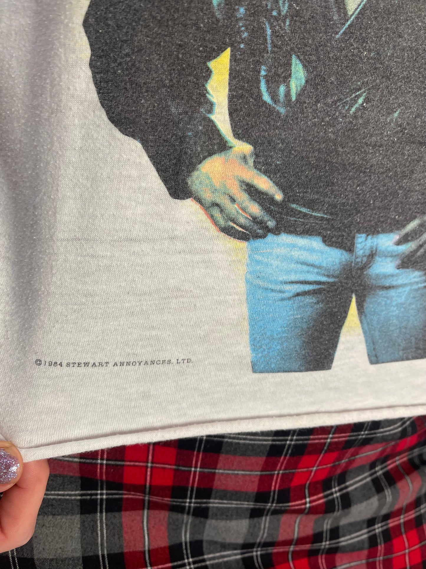 Vintage 80s Rod Stewart cropped T-shirt