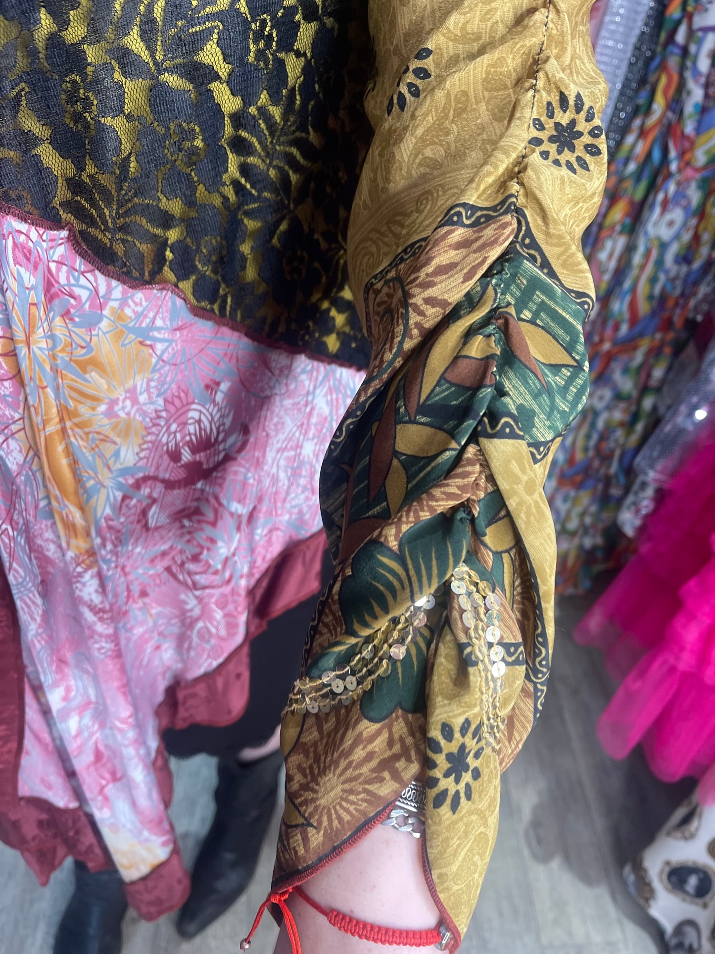 Vintage 90s Mix Printed Silk Kimono Jacket