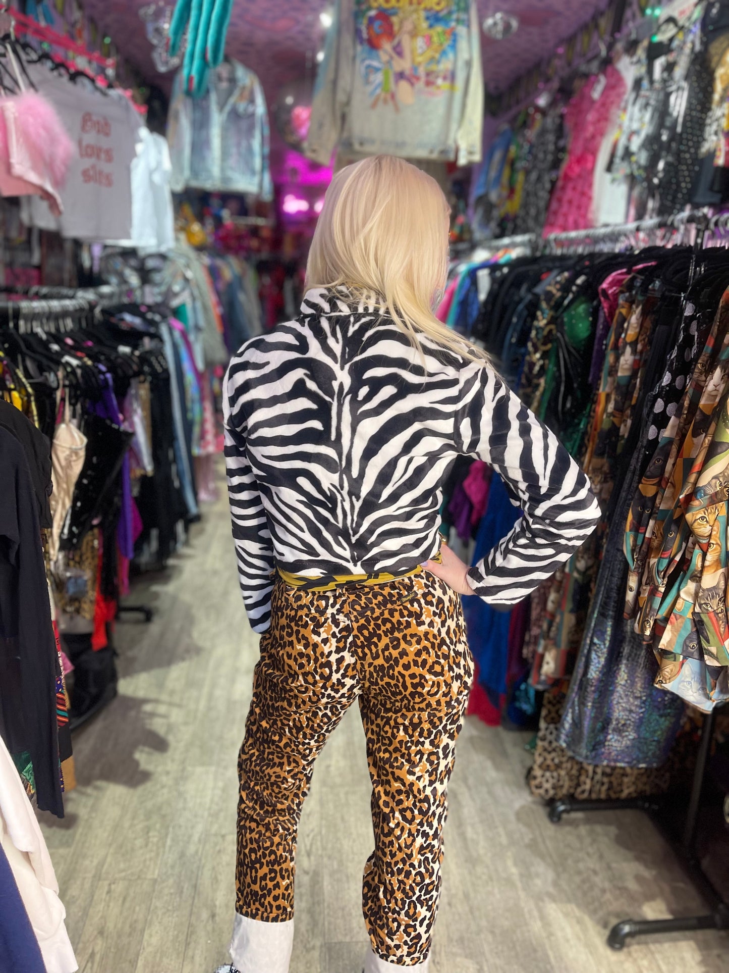 Vintage 90s Zebra Cropped Jacket - Spark Pretty