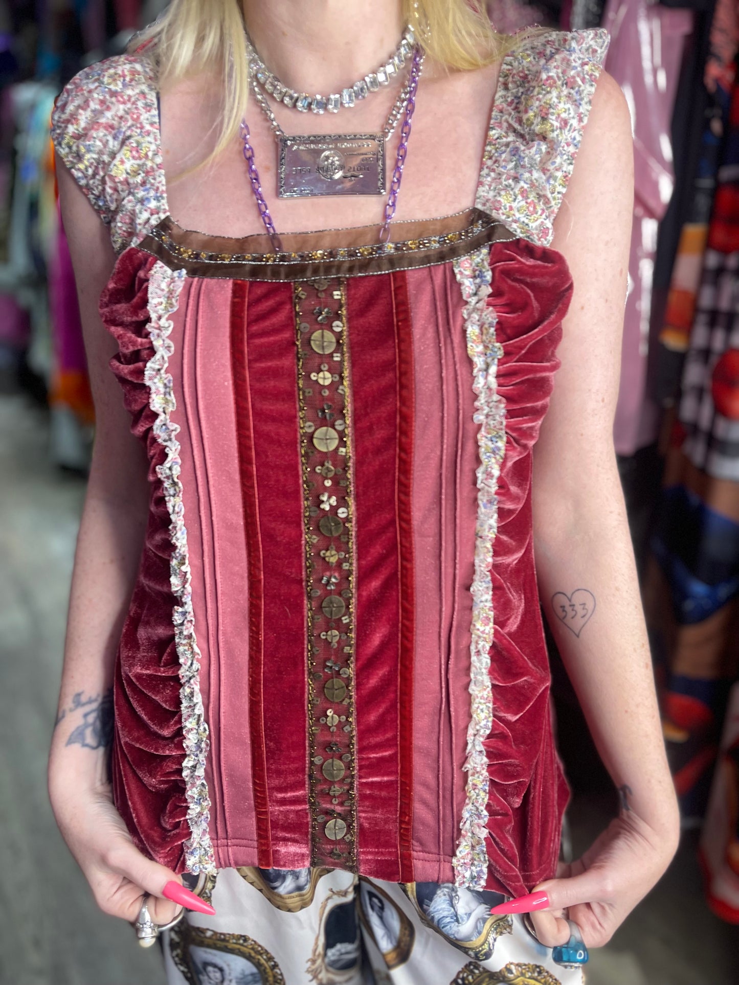Vintage Y2K Romantic Velvety Top