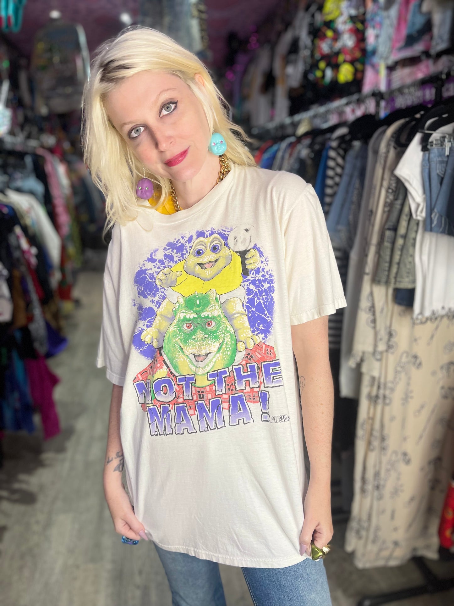 Vintage 90s Not the Mama Dinosaurs T-shirt