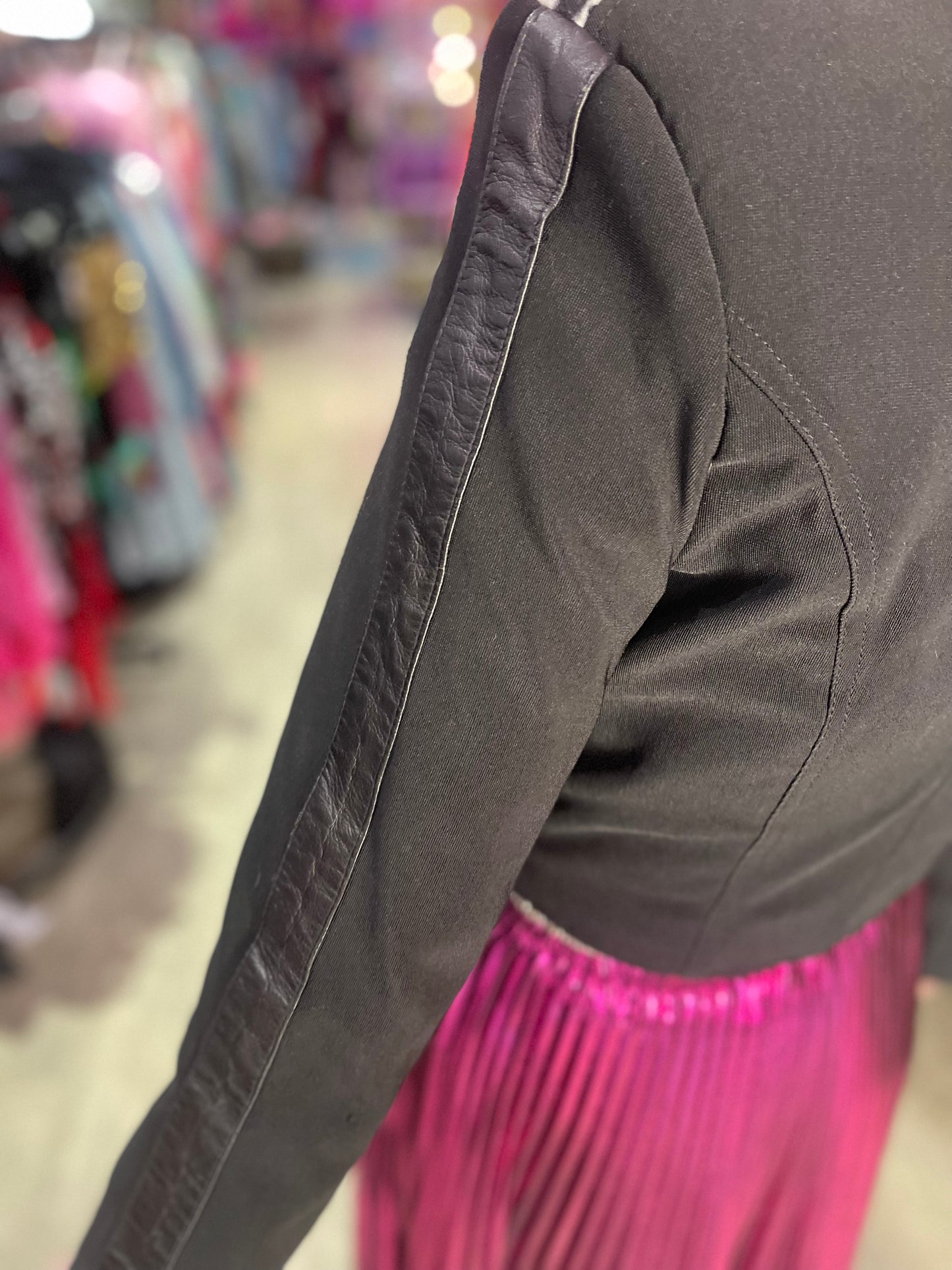 Vintage 90s Leopard and Leather Cropped Jacket - Spark Pretty