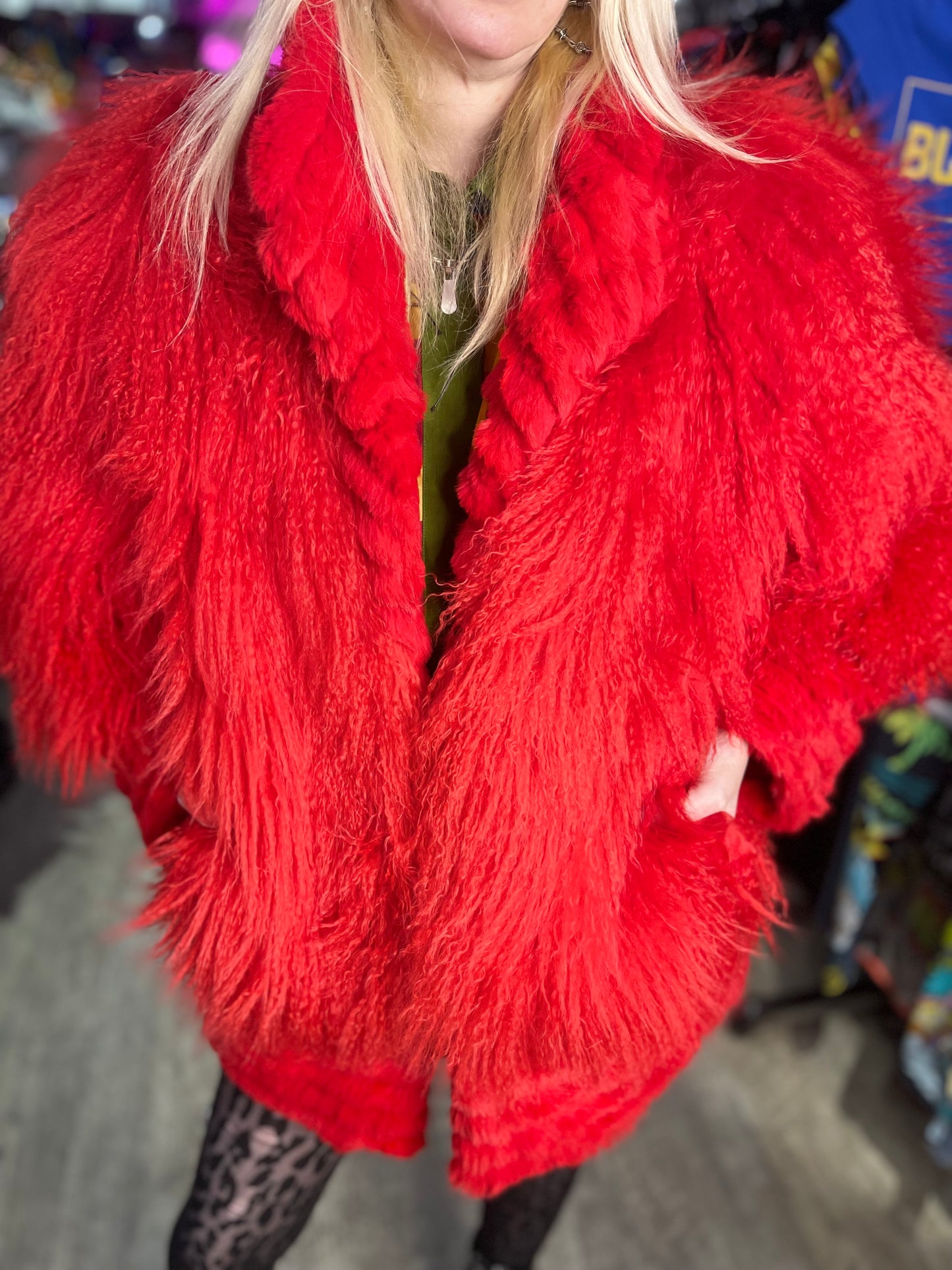Y2K Red Mongolian Coat - Spark Pretty