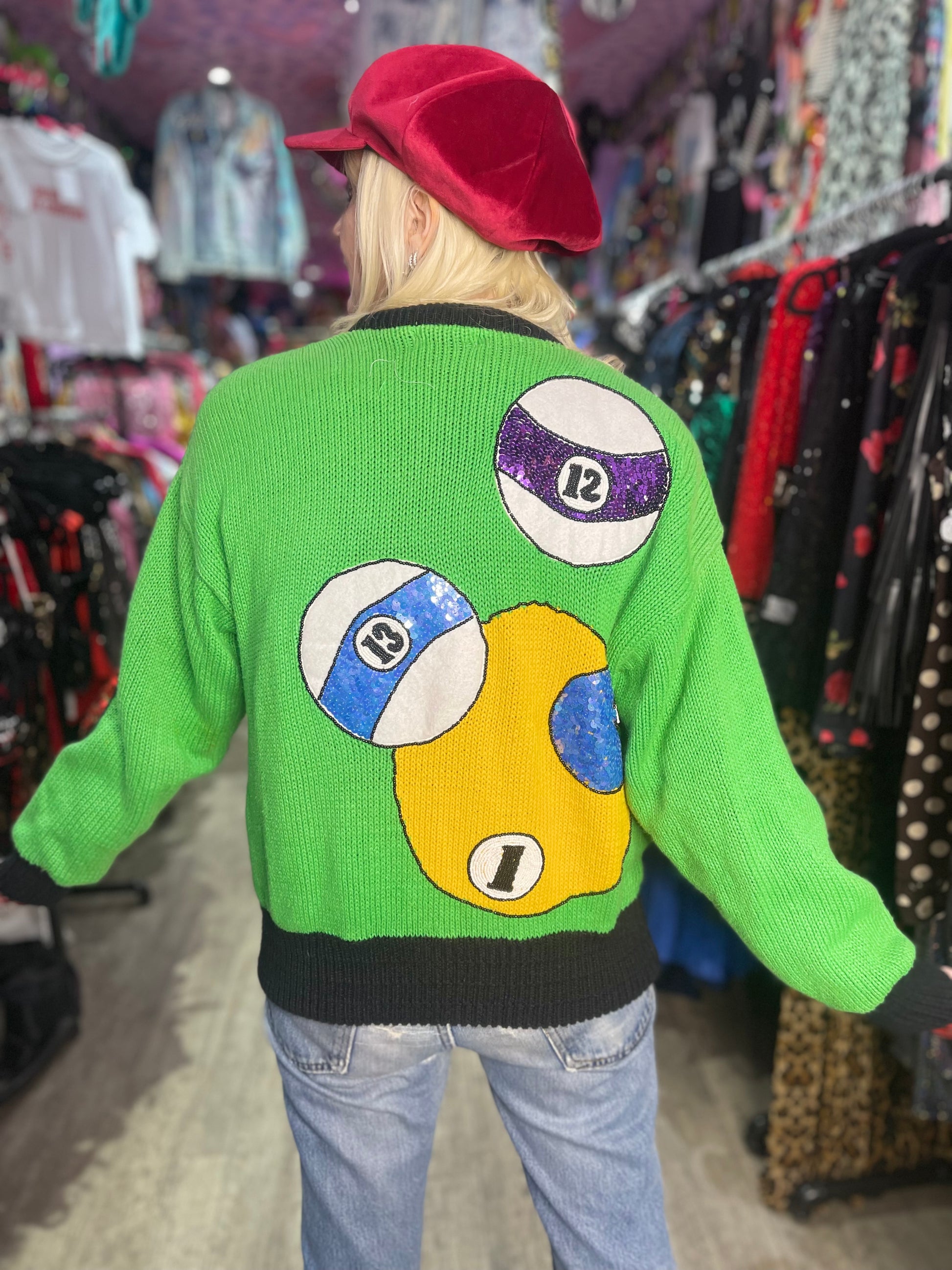 Vintage 90s Billiards Sweater Jacket - Spark Pretty