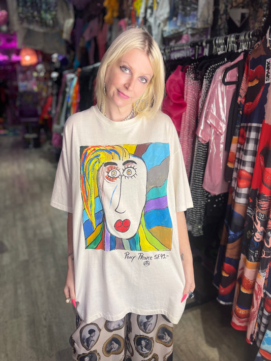Vintage 90s Painted Artsy Girl T-shirt
