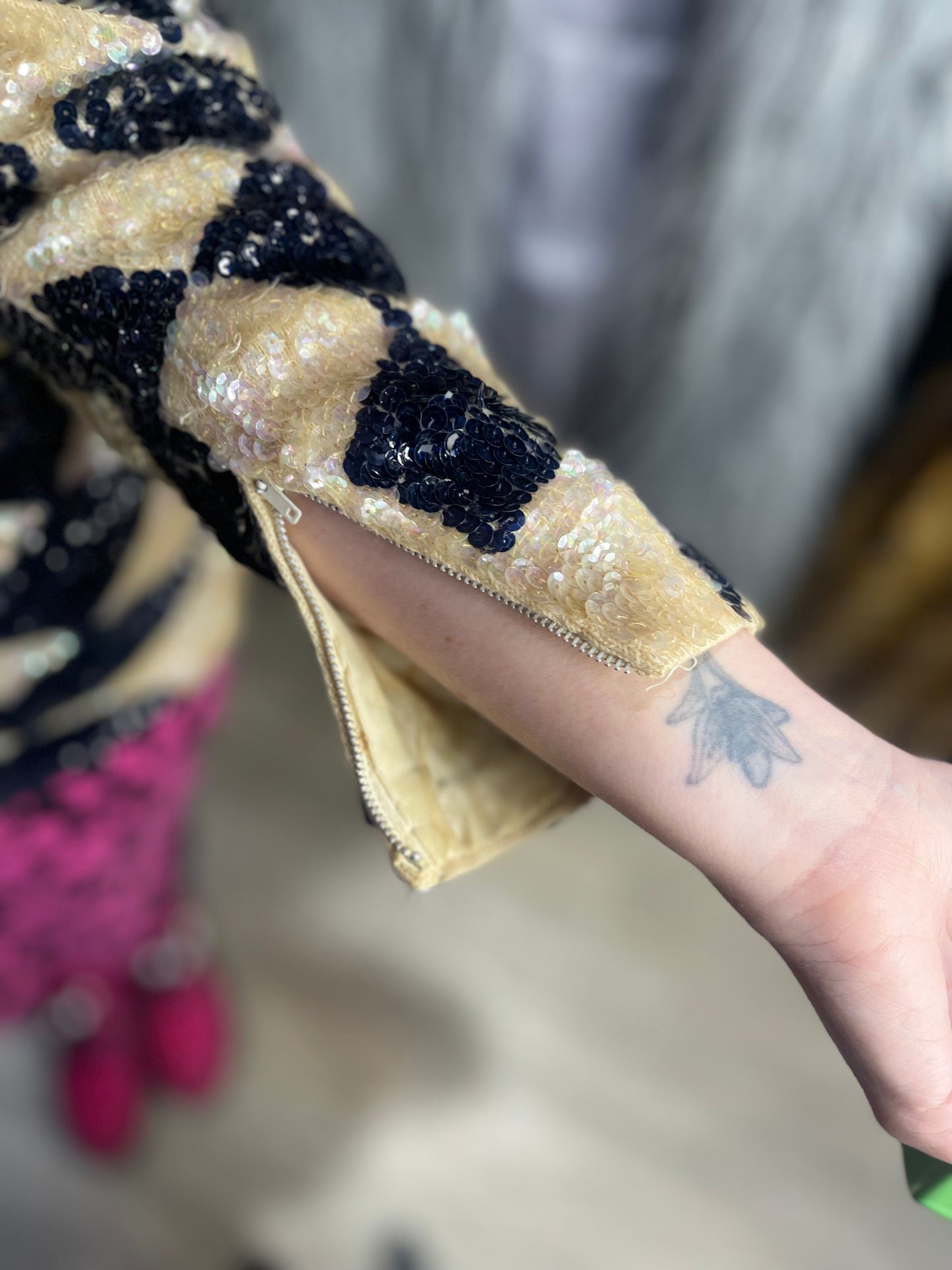 Vintage 70s Sequin Swirl Top