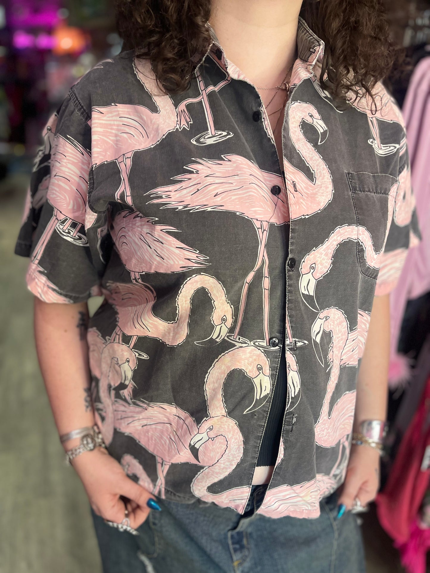 Vintage 80s Flamingo Shirt - Spark Pretty