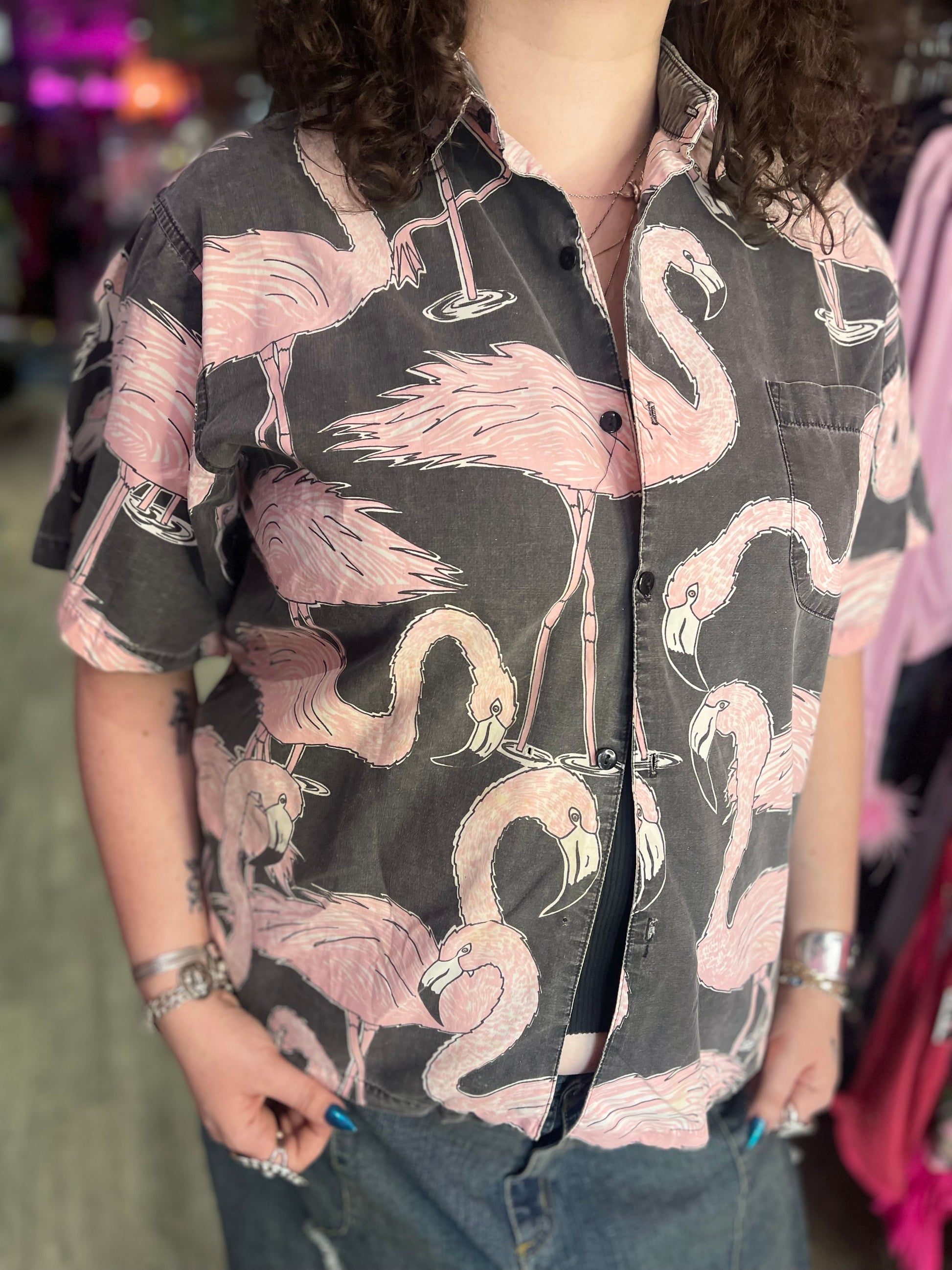 Vintage 80s Flamingo Shirt - Spark Pretty